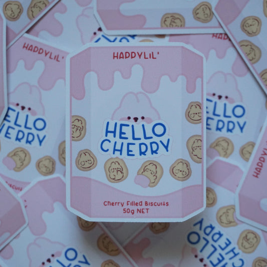 Hello Cherry Waterproof Soft Matte Vinyl Die-Cut Sticker