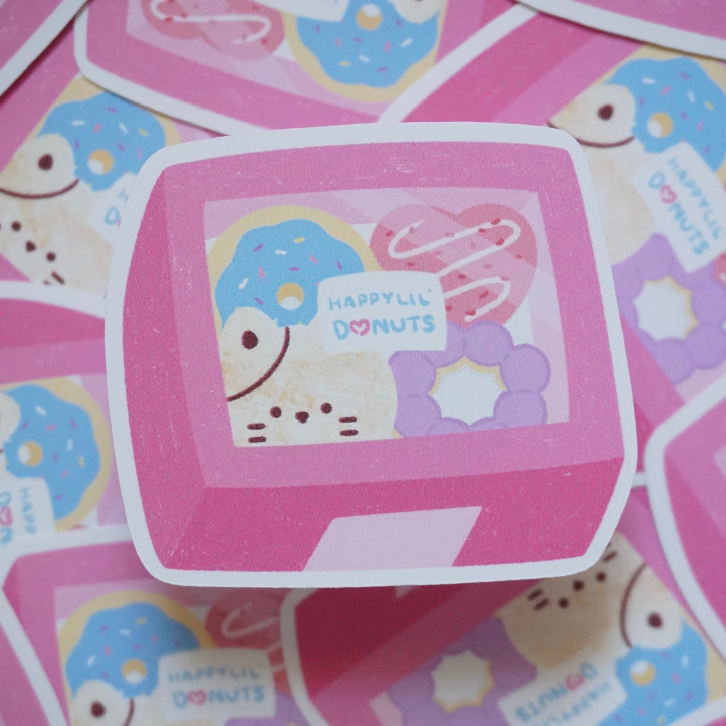 HappyLil' Donuts Waterproof Soft Matte Vinyl Die-Cut Sticker