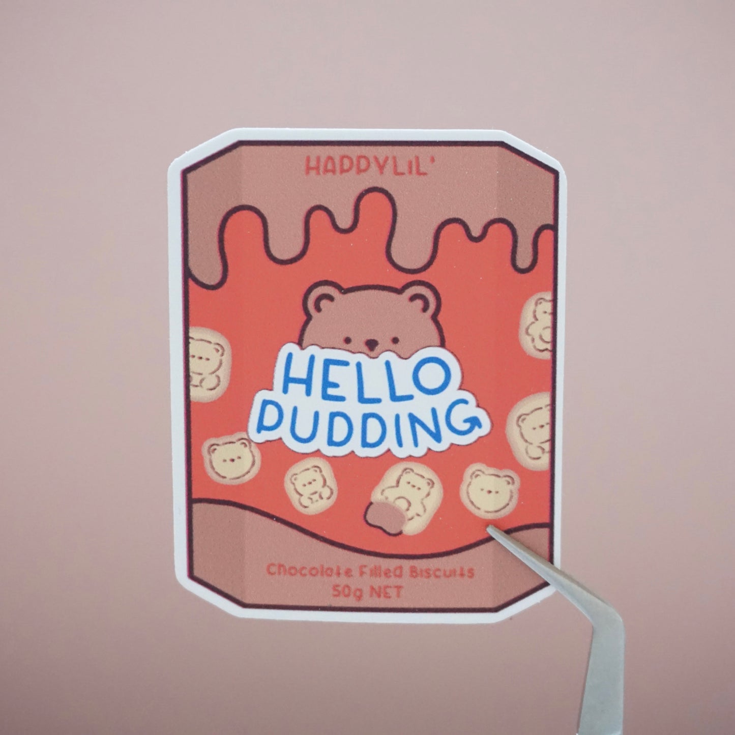 Hello Pudding Waterproof Soft Matte Vinyl Die-Cut Sticker