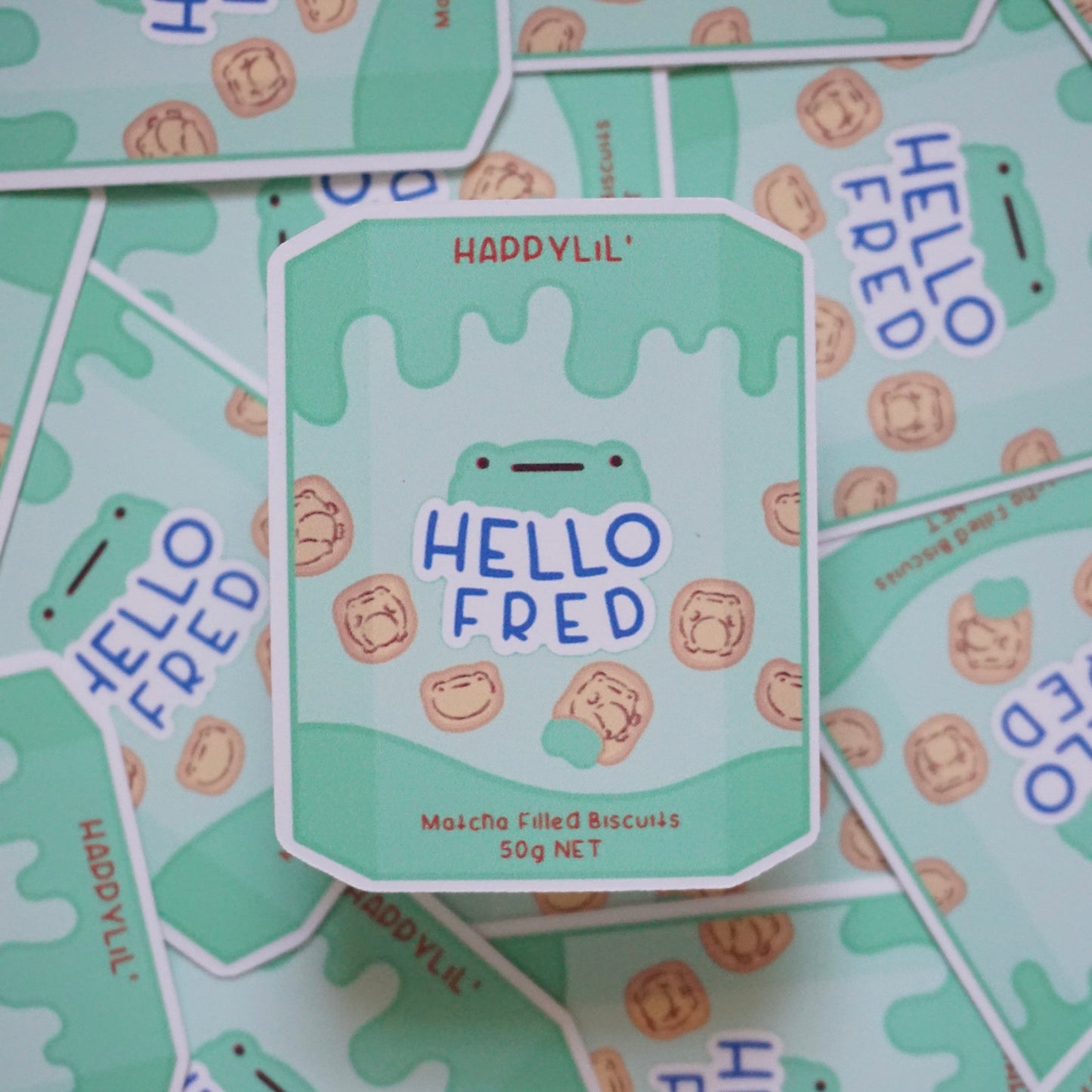 Hello Fred Waterproof Soft Matte Vinyl Die-Cut Sticker