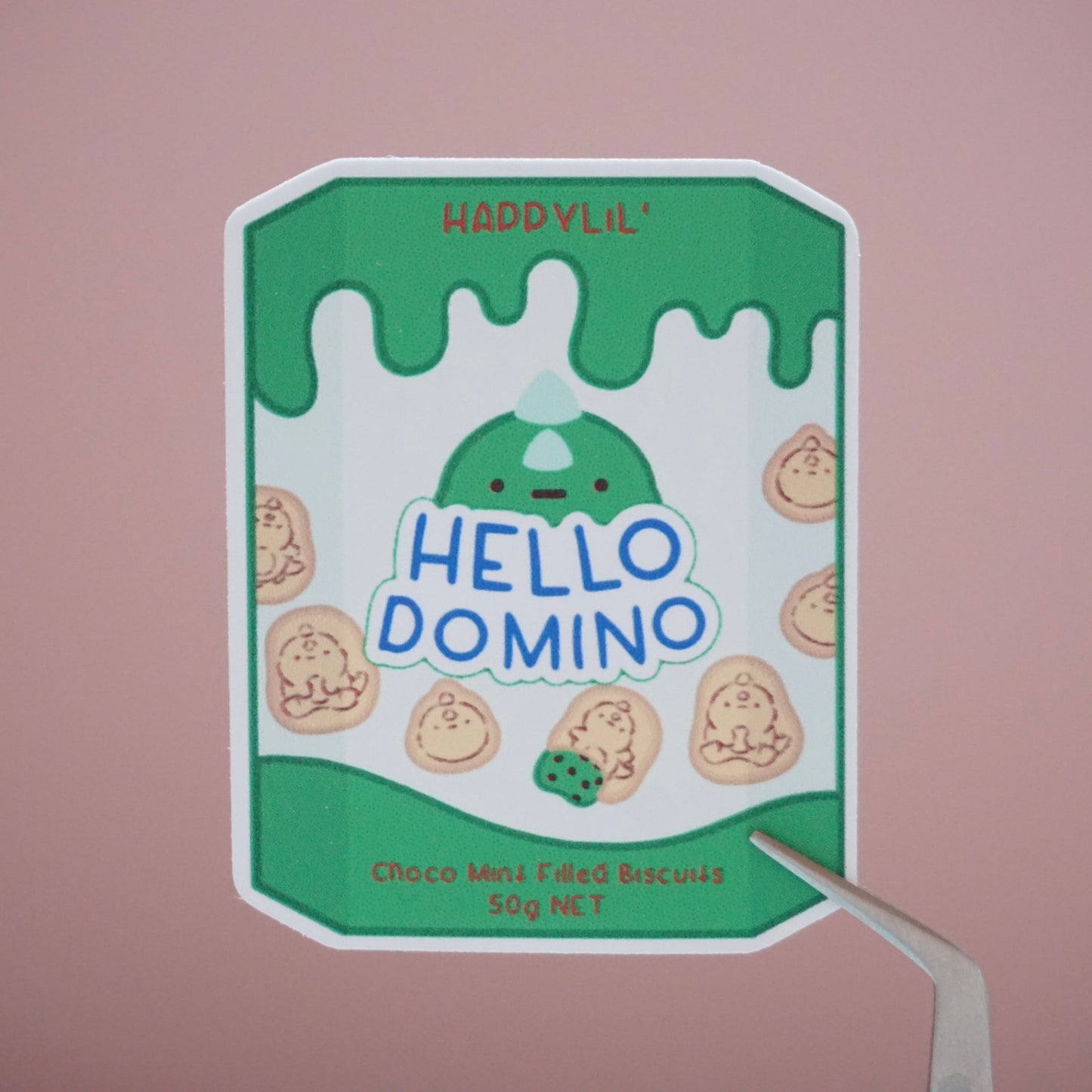 Hello Domino Waterproof Soft Matte Vinyl Die-Cut Sticker