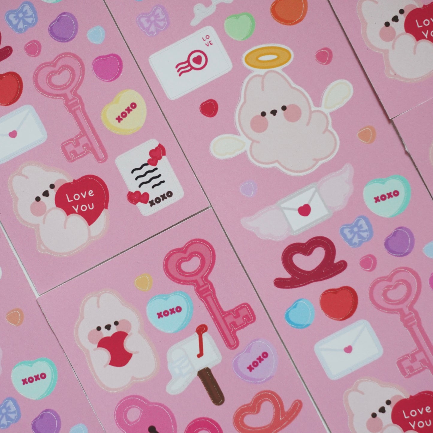 "Loveable" Cherry Soft Matte Waterproof Vinyl Kiss-Cut Sticker Sheet