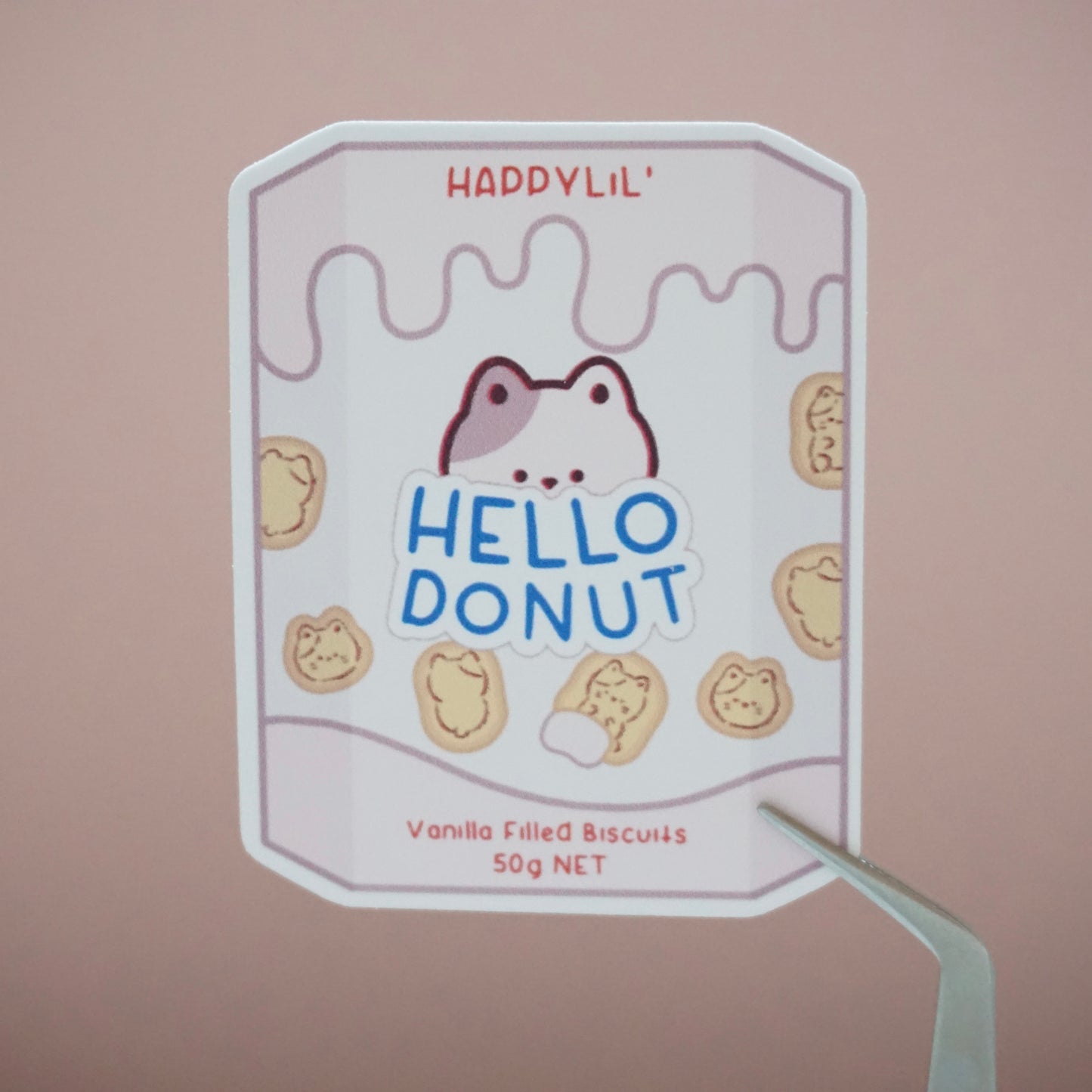 Hello Donut Waterproof Soft Matte Vinyl Die-Cut Sticker