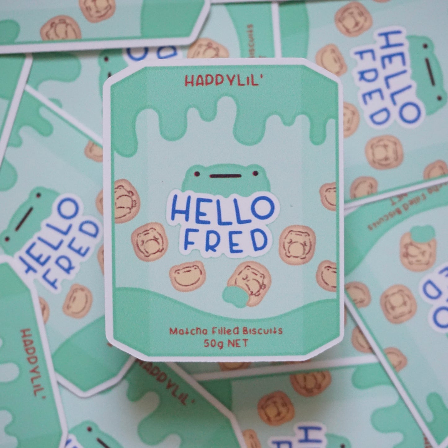 Hello Fred Waterproof Soft Matte Vinyl Die-Cut Sticker