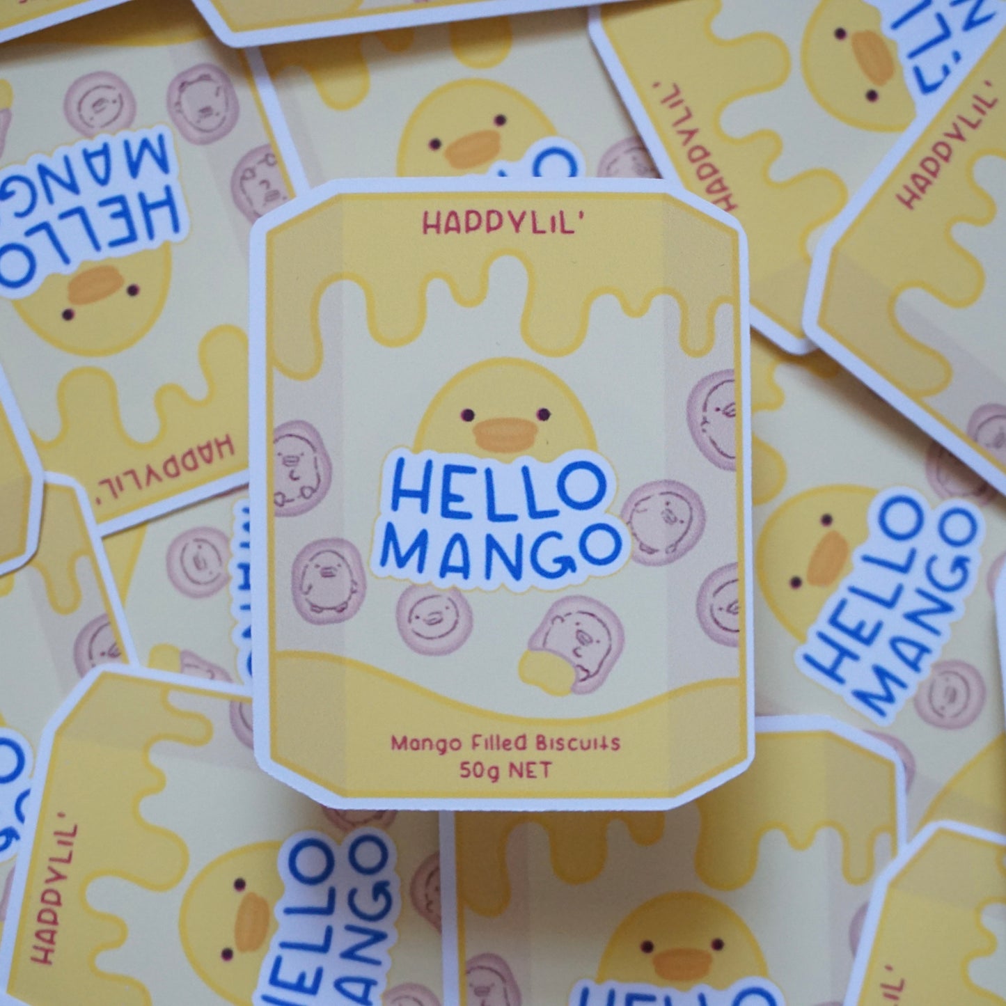 Hello Mango Waterproof Soft Matte Vinyl Die-Cut Sticker