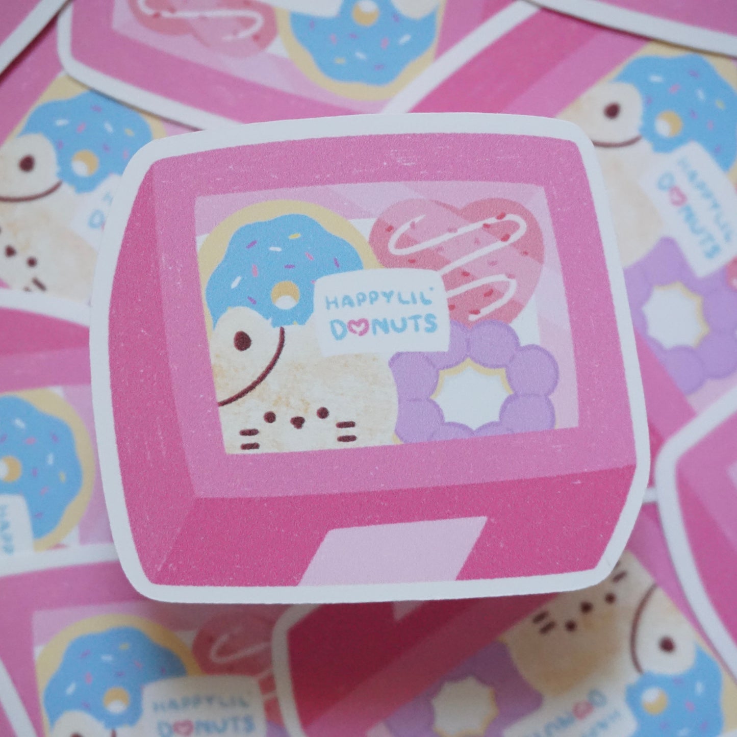 HappyLil' Donuts Waterproof Soft Matte Vinyl Die-Cut Sticker