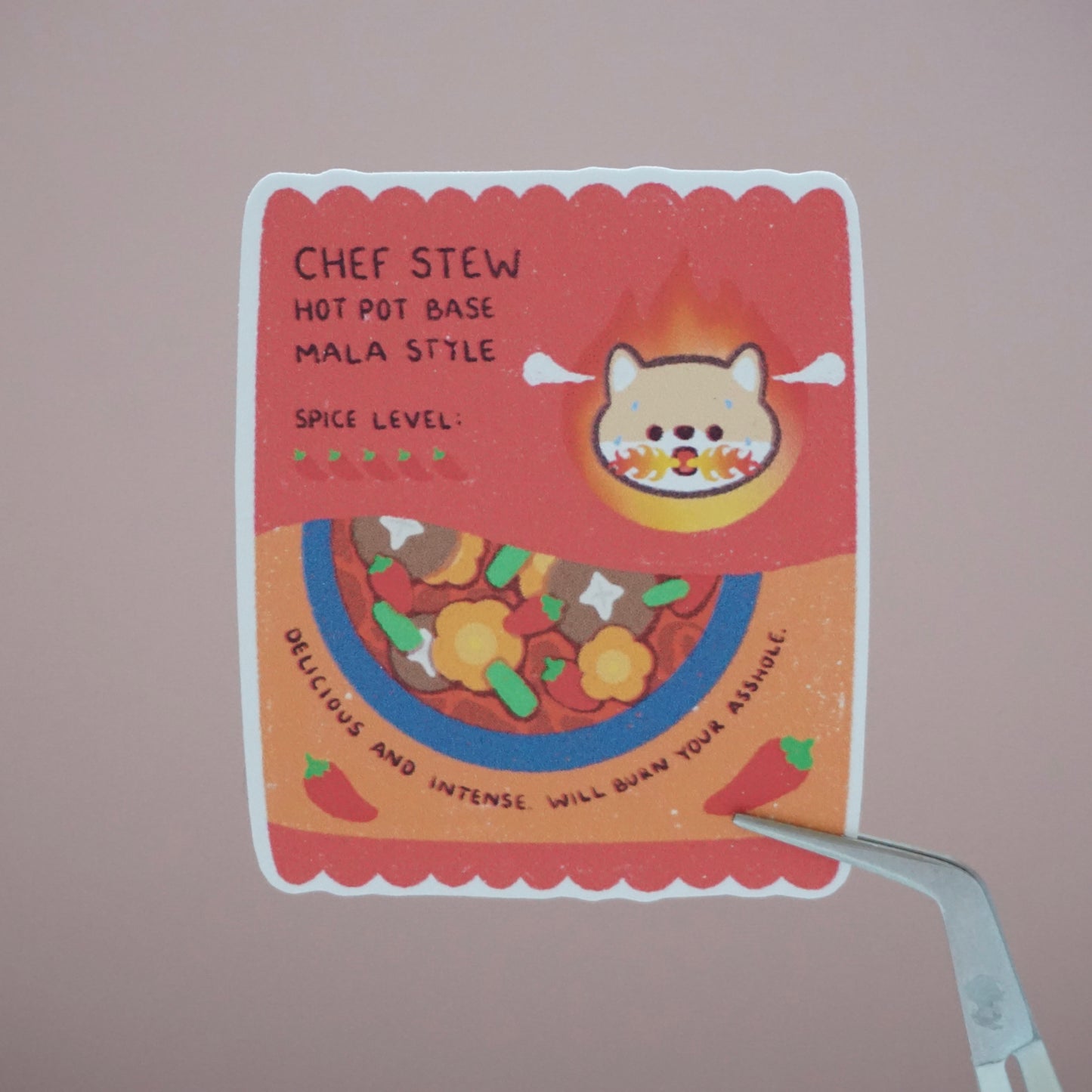 Chef Stew Hot Pot Waterproof Soft Matte Vinyl Die-Cut Sticker