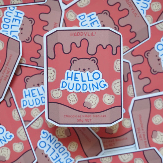 Hello Pudding Waterproof Soft Matte Vinyl Die-Cut Sticker