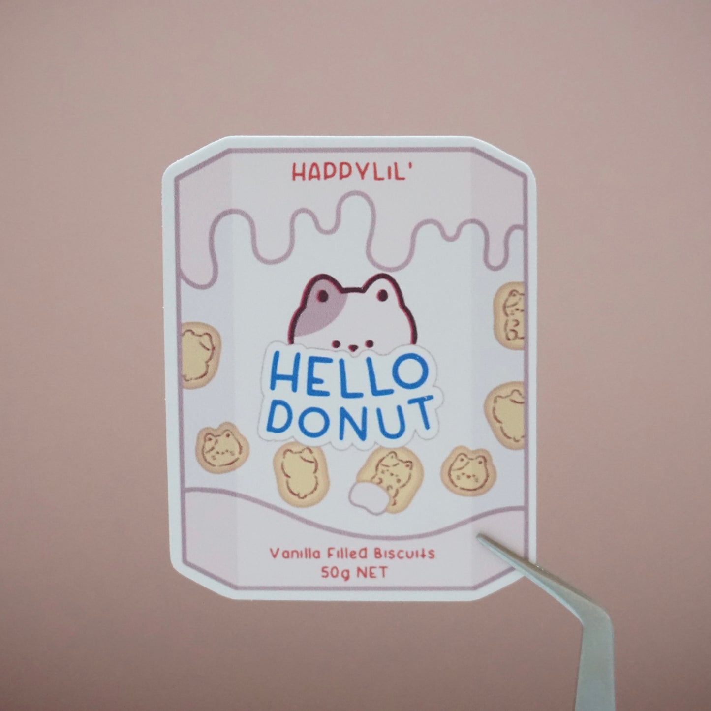 Hello Donut Waterproof Soft Matte Vinyl Die-Cut Sticker