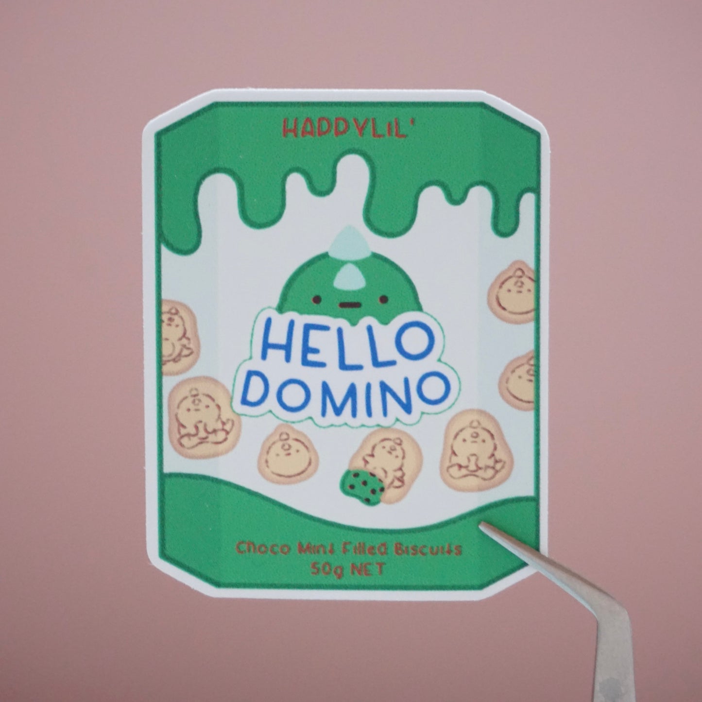 Hello Domino Waterproof Soft Matte Vinyl Die-Cut Sticker