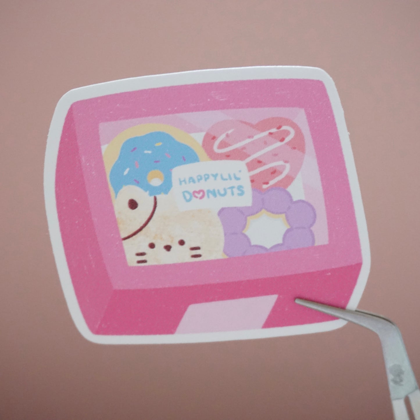 HappyLil' Donuts Waterproof Soft Matte Vinyl Die-Cut Sticker