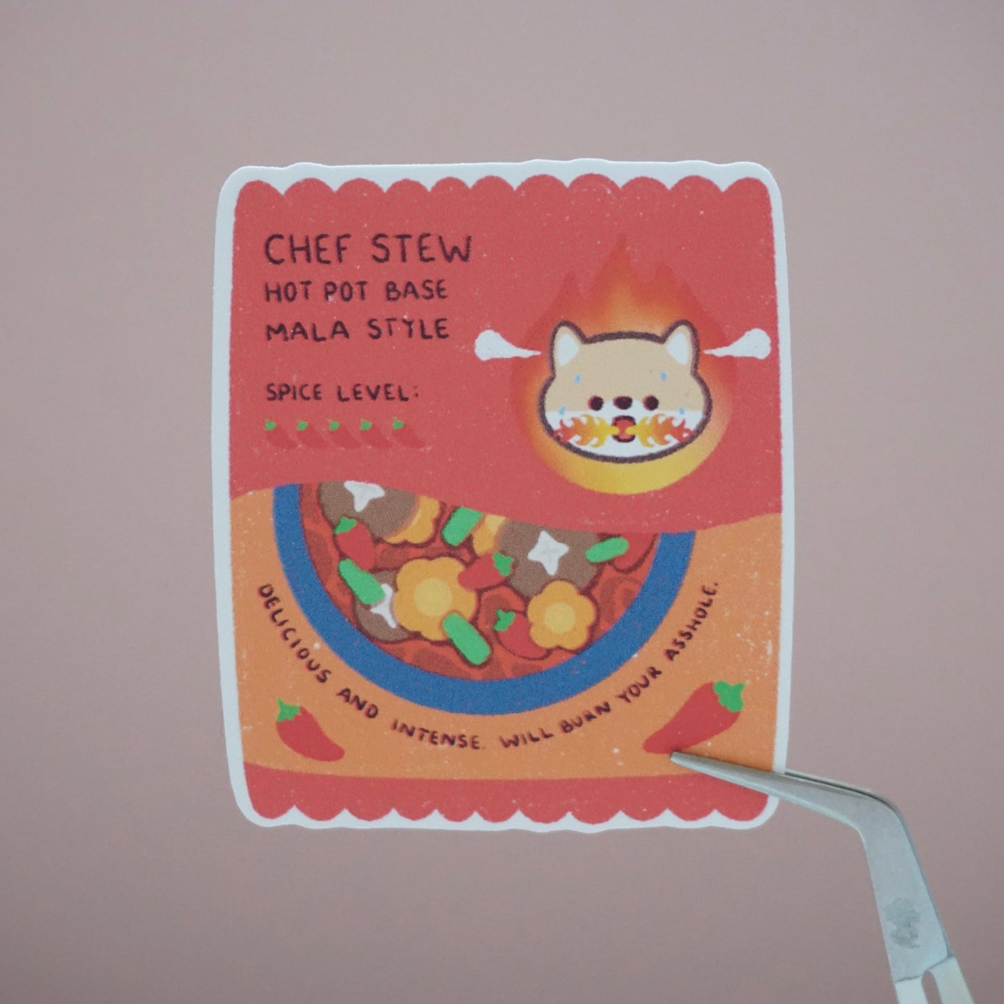 Chef Stew Hot Pot Waterproof Soft Matte Vinyl Die-Cut Sticker