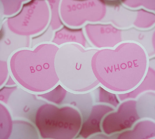 Boo U Whore Waterproof Glossy Vinyl Die-Cut Sticker