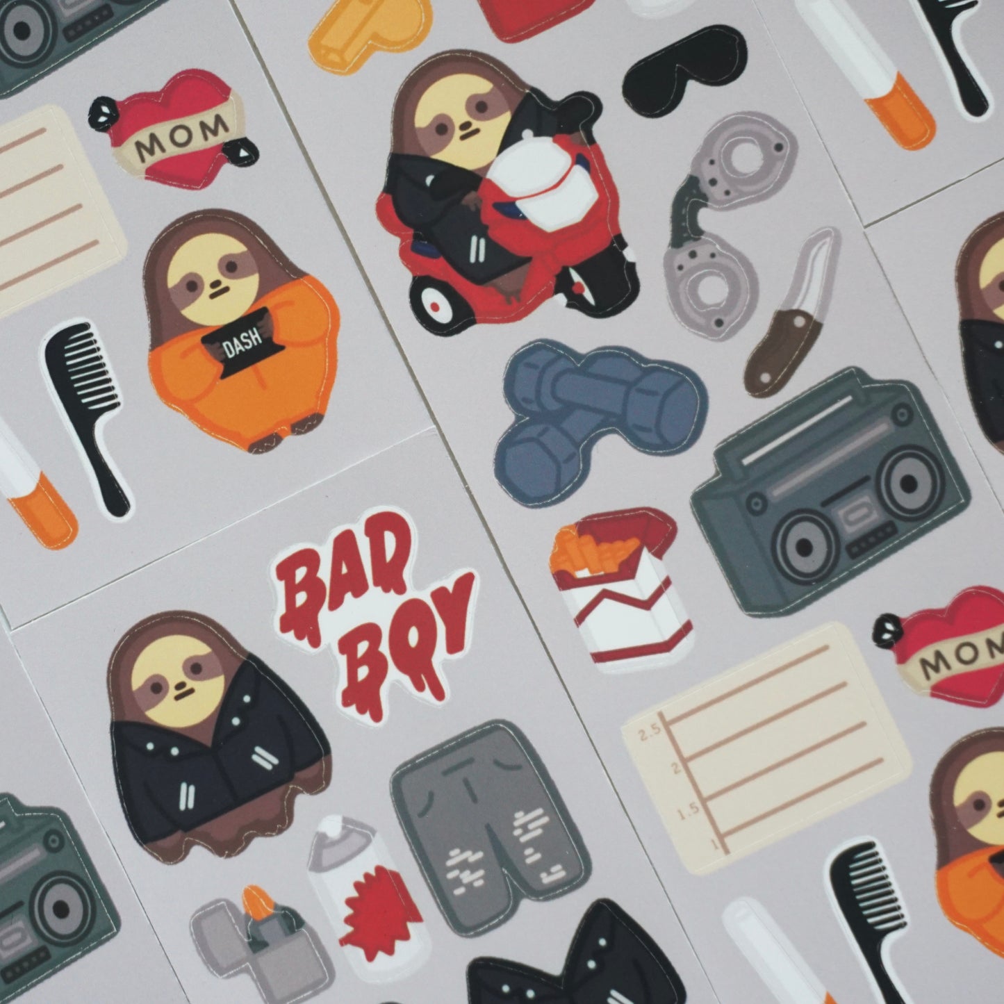 "Bad Boy" Dash Soft Matte Waterproof Vinyl Kiss-Cut Deco Sticker Sheet