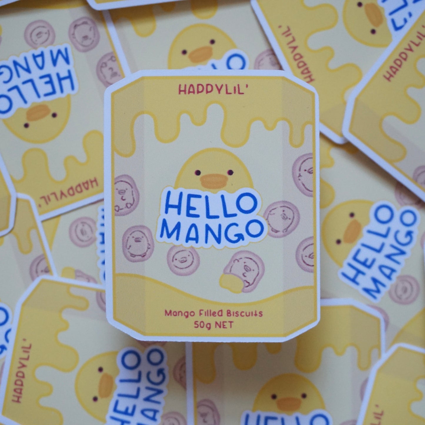 Hello Mango Waterproof Soft Matte Vinyl Die-Cut Sticker