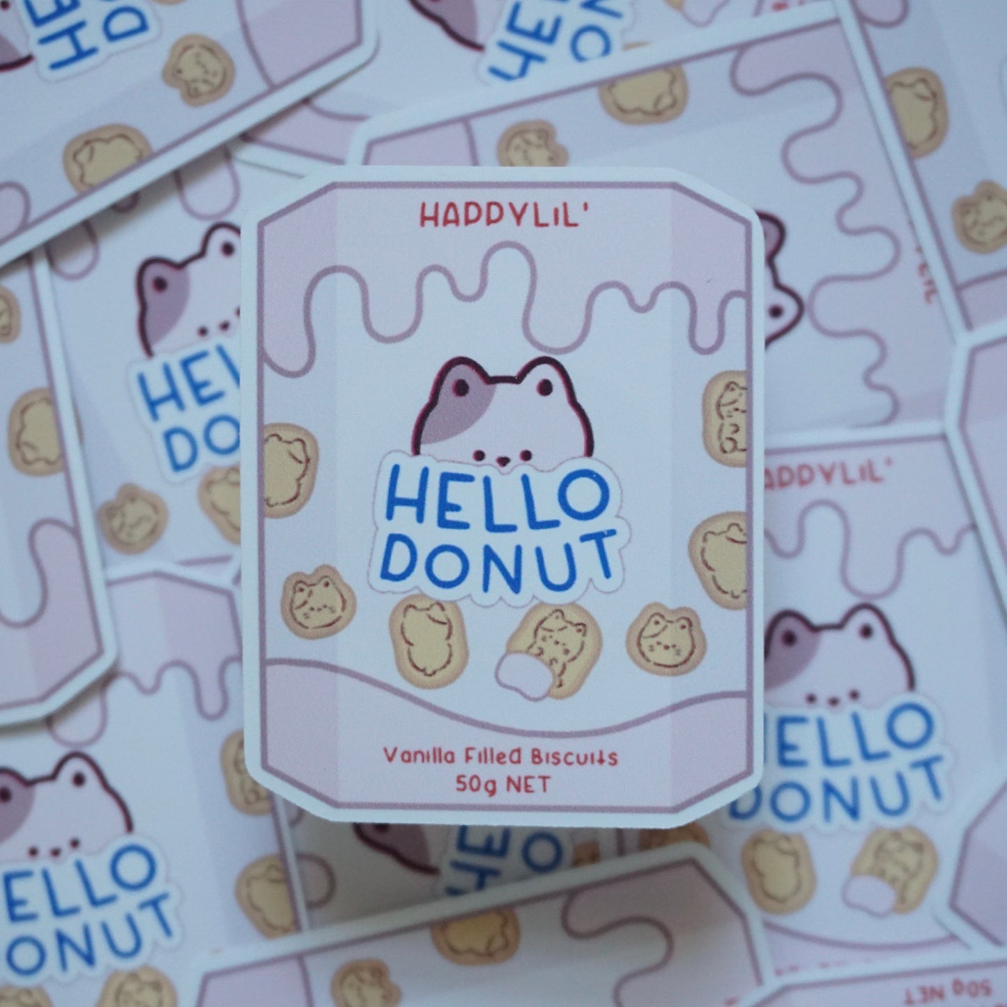 Hello Donut Waterproof Soft Matte Vinyl Die-Cut Sticker