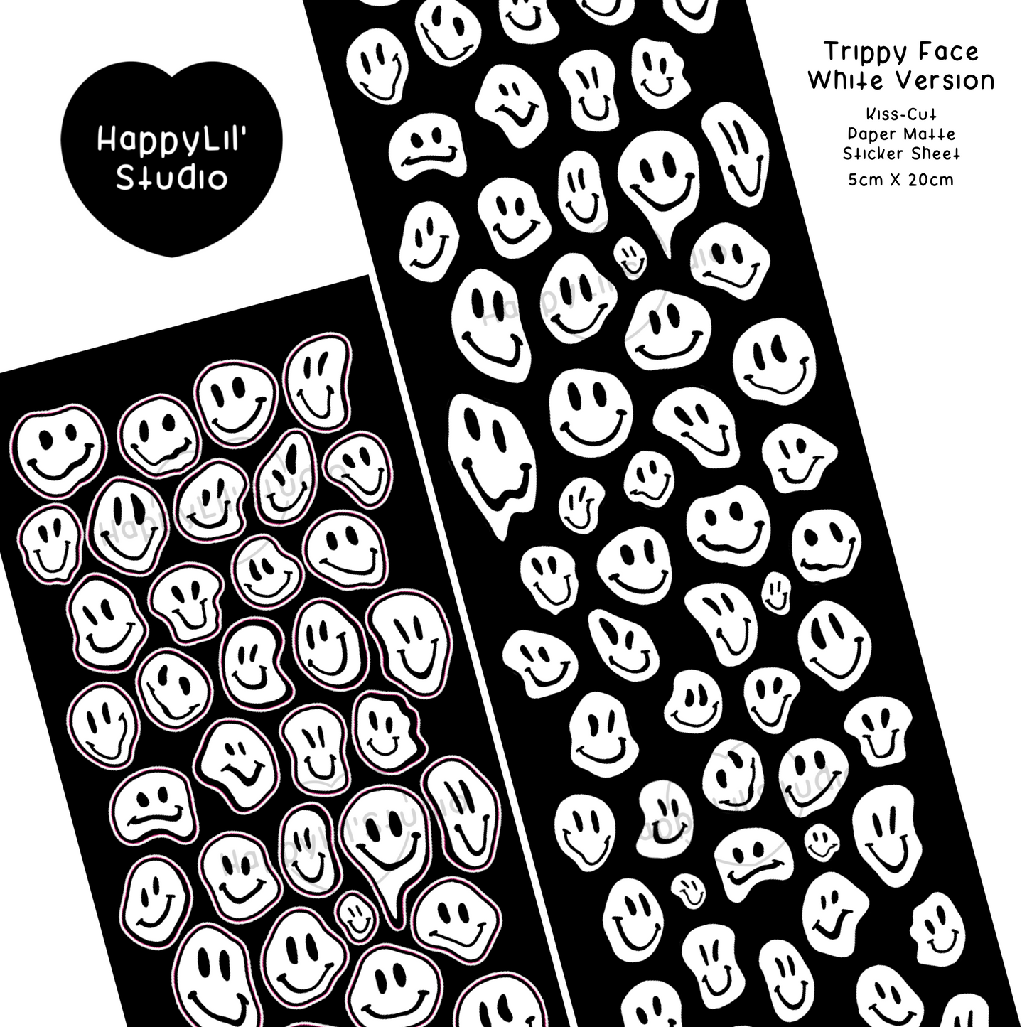 Trippy Face Paper Matte Kiss-Cut Deco Sticker Sheet