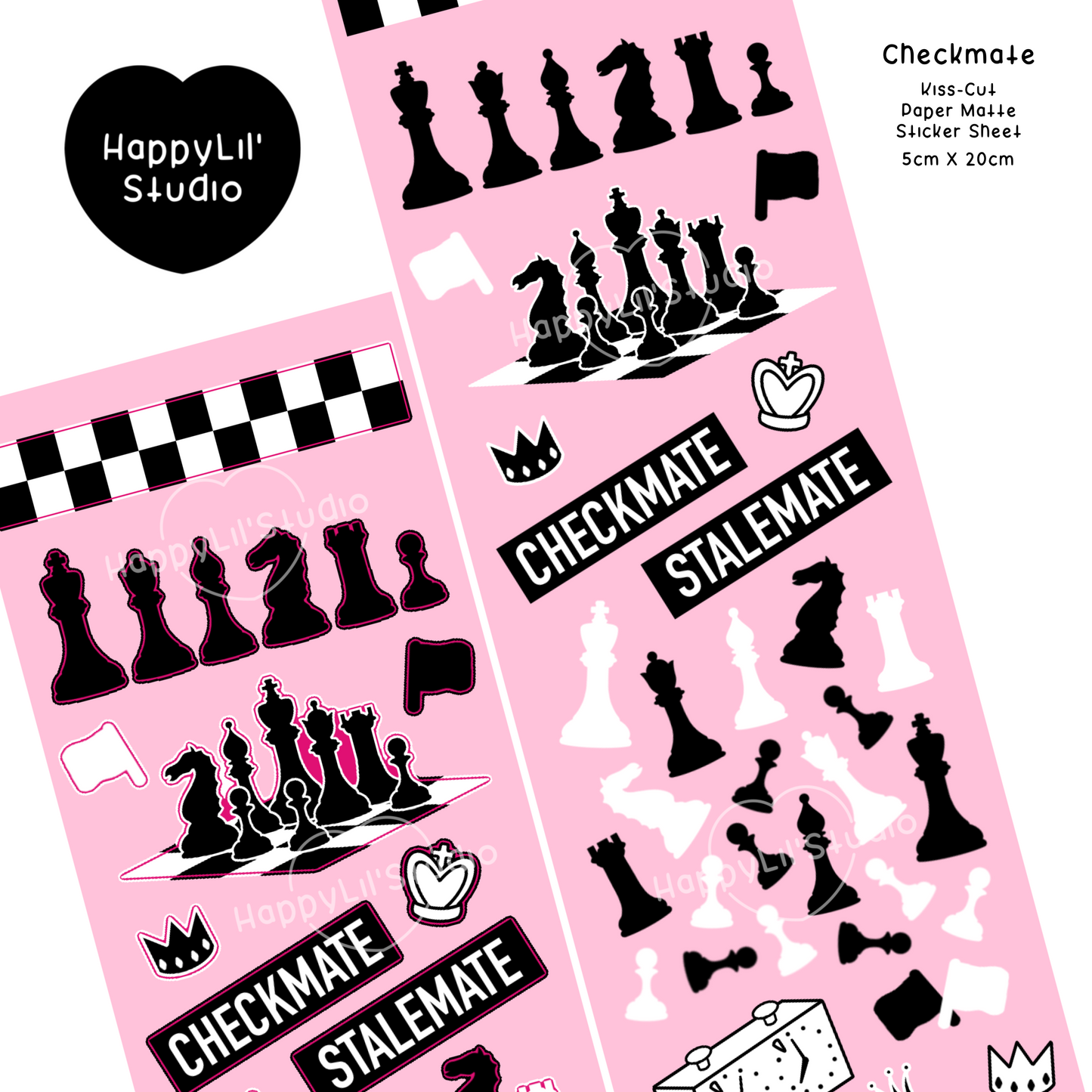 Checkmate Paper Matte Kiss-Cut Deco Sticker Sheet