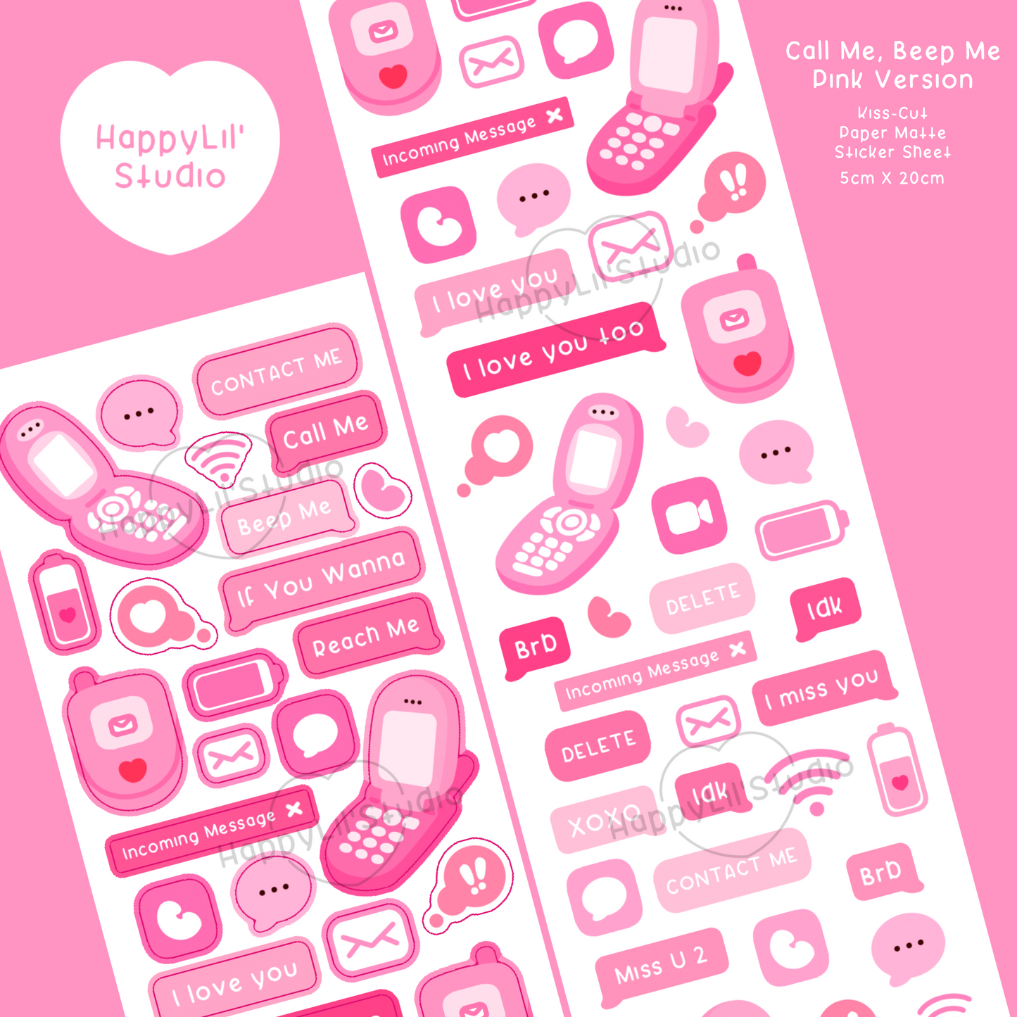 Call Me, Beep Me Paper Matte Kiss-Cut Deco Sticker Sheet