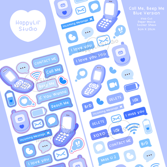 Call Me, Beep Me Paper Matte Kiss-Cut Deco Sticker Sheet