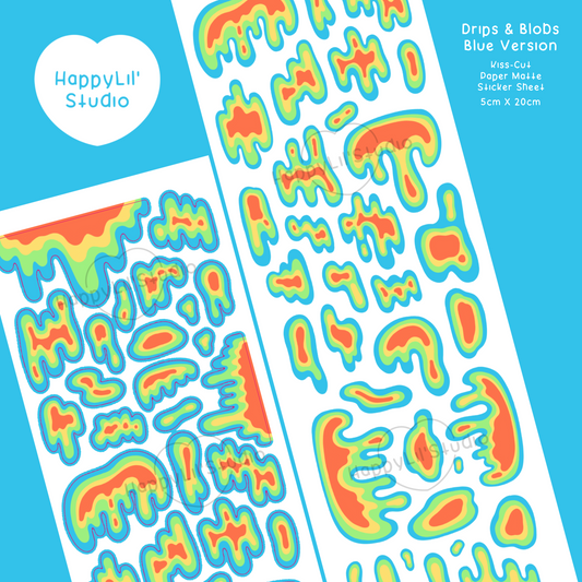 Drips & Blobs Paper Matte Kiss-Cut Deco Sticker Sheet