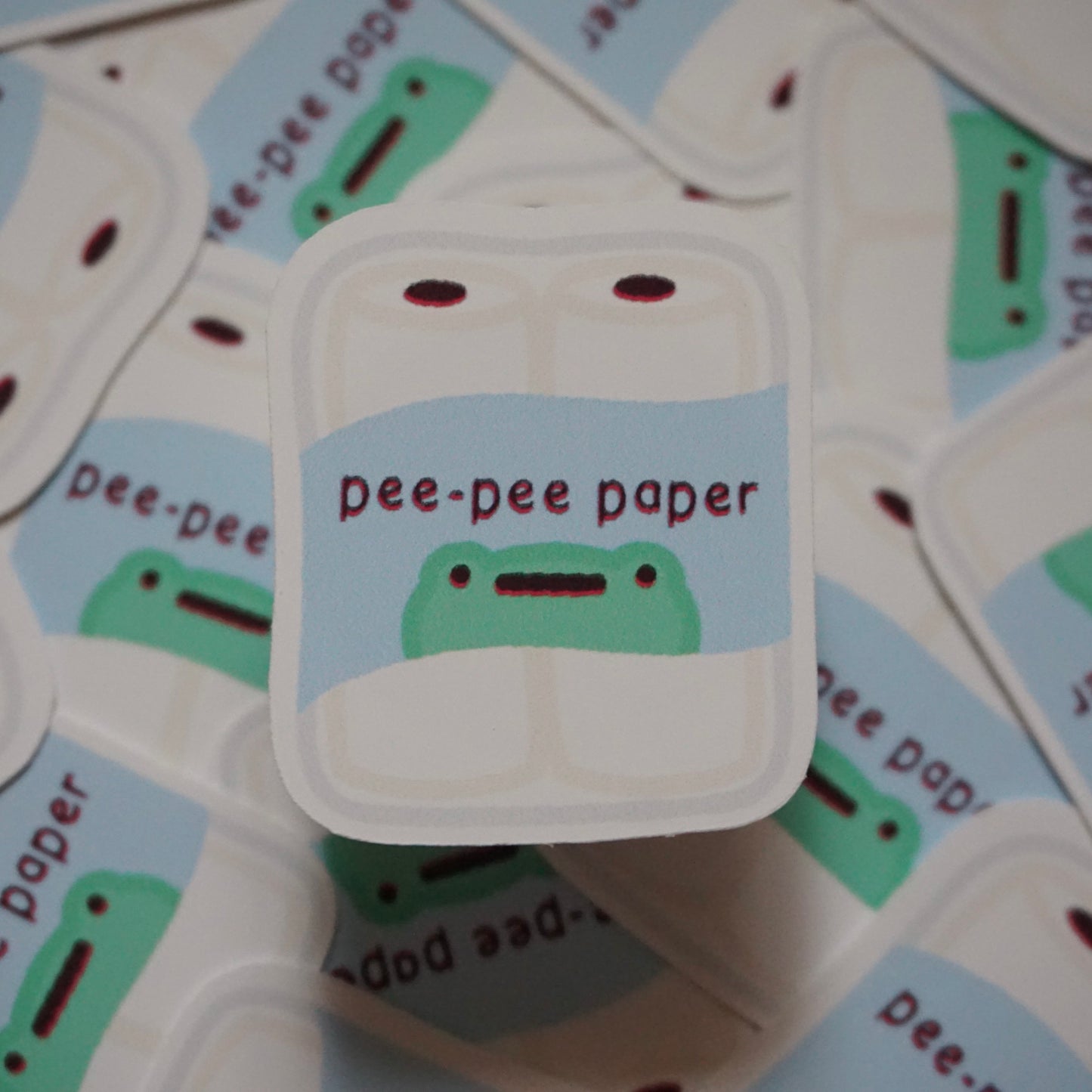 Pee-Pee Paper Waterproof Soft Matte Vinyl Die-Cut Sticker