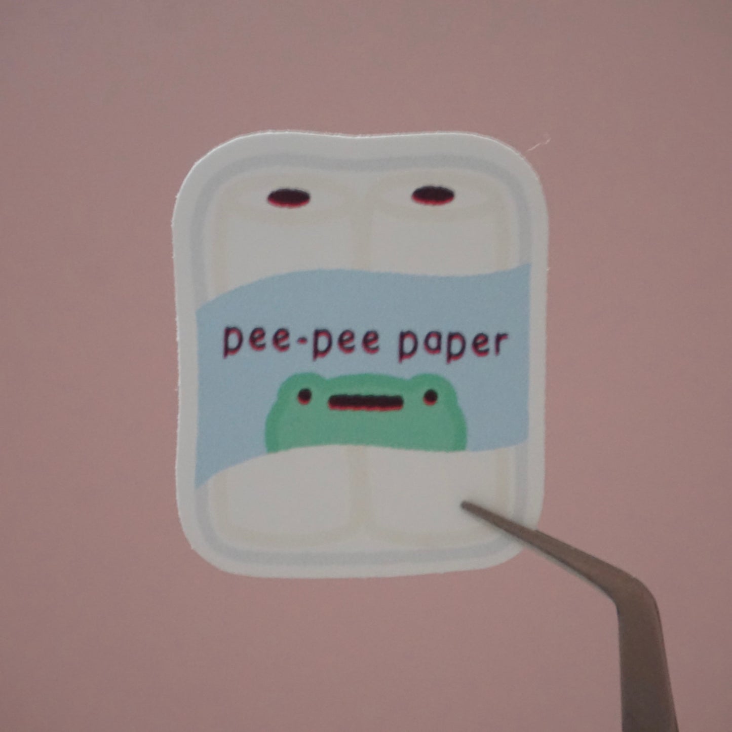 Pee-Pee Paper Waterproof Soft Matte Vinyl Die-Cut Sticker