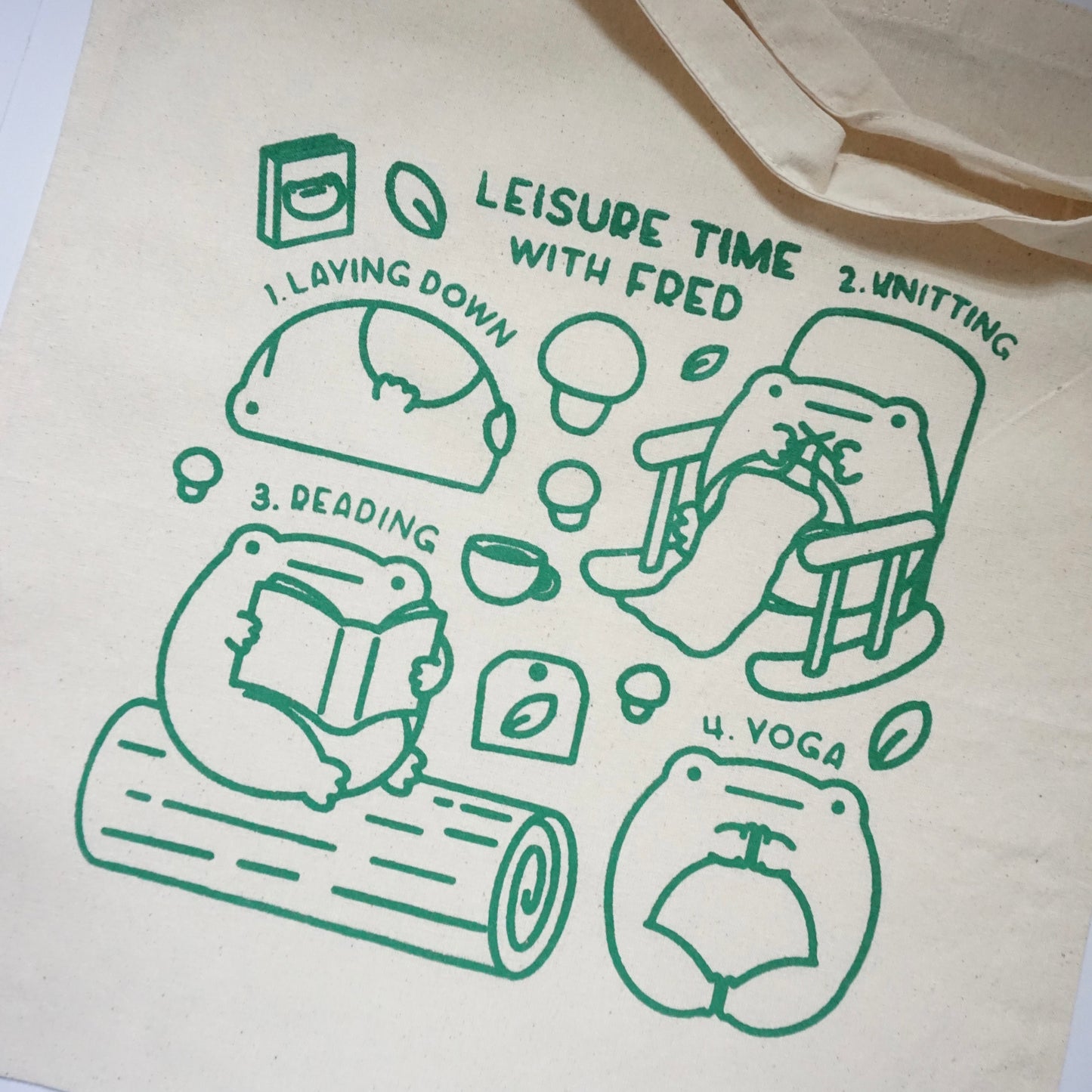 'Leisure Time with Fred' | Screen Printed Cotton Tote Bag