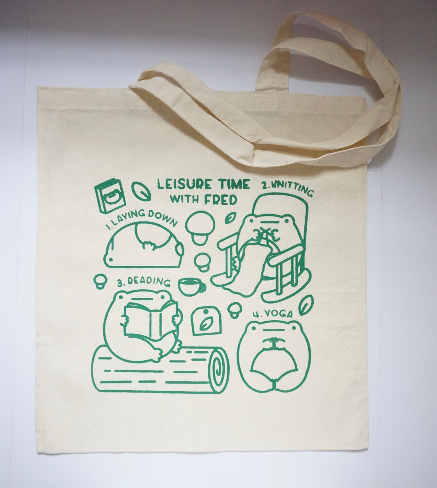 'Leisure Time with Fred' | Screen Printed Cotton Tote Bag