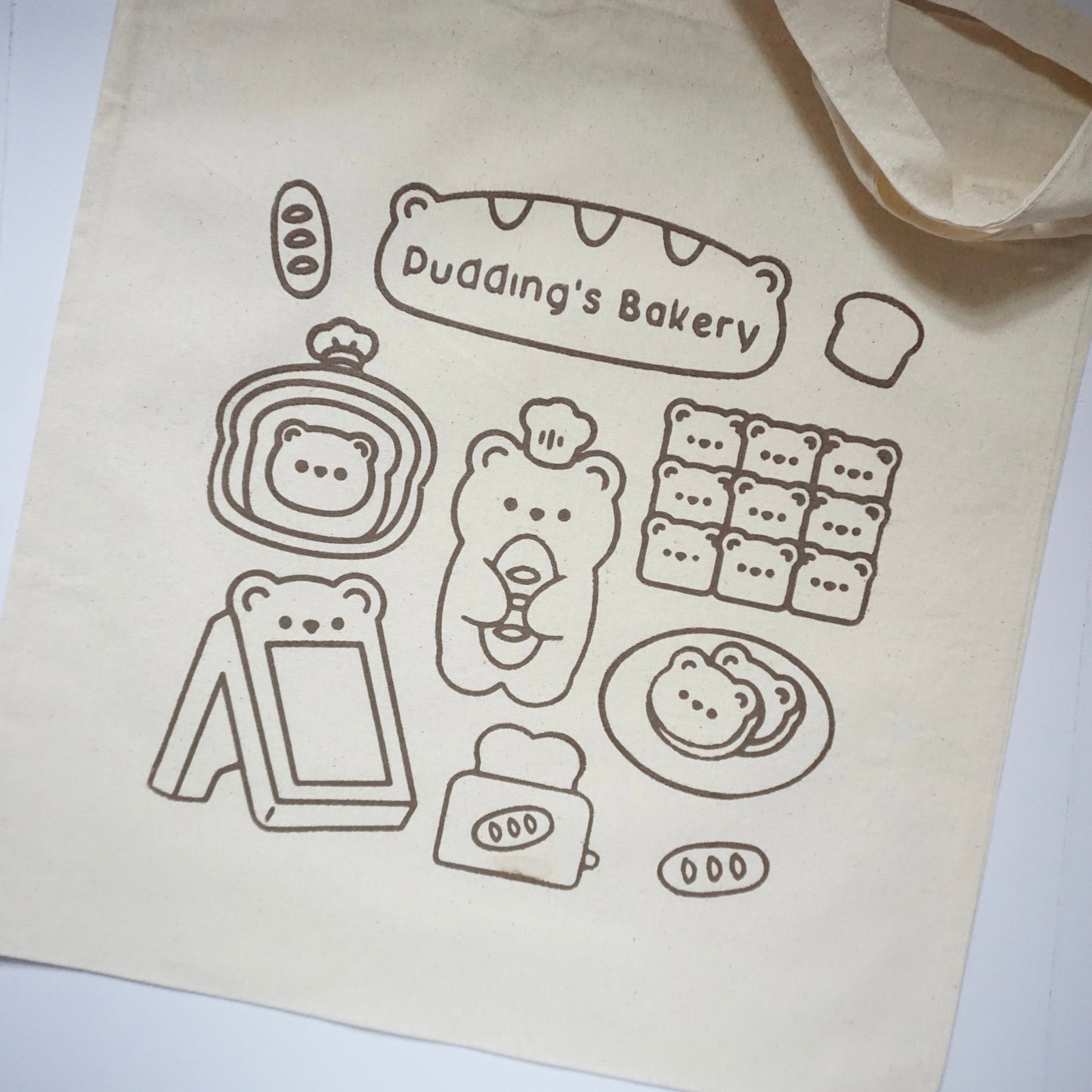 'Pudding's Bakery' | Screen Printed Cotton Tote Bag