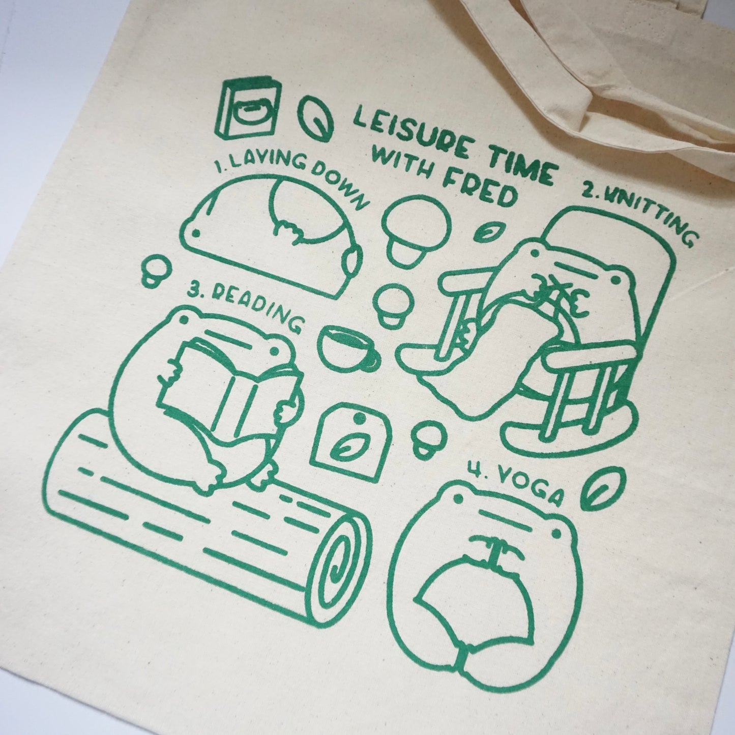 'Leisure Time with Fred' | Screen Printed Cotton Tote Bag