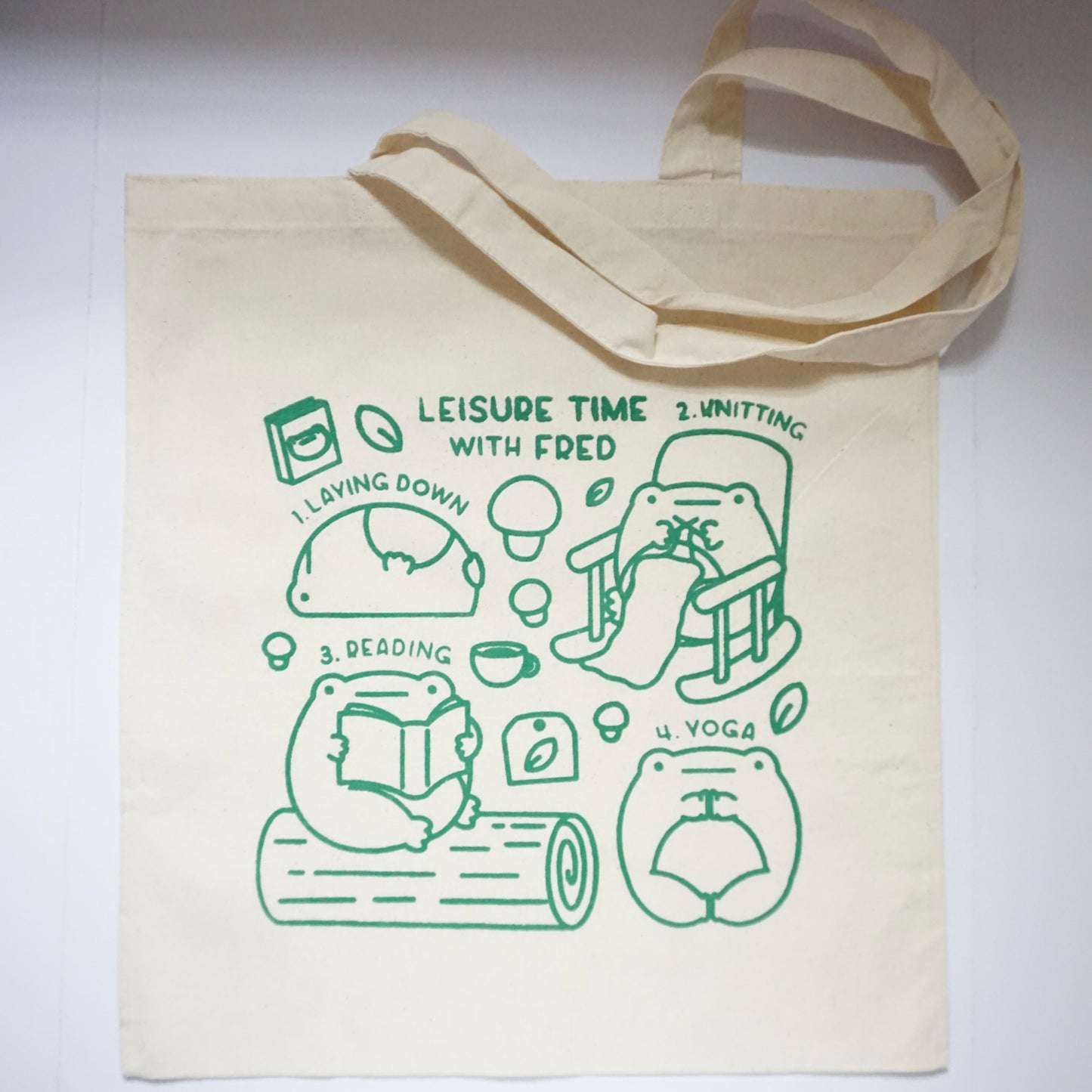 'Leisure Time with Fred' | Screen Printed Cotton Tote Bag