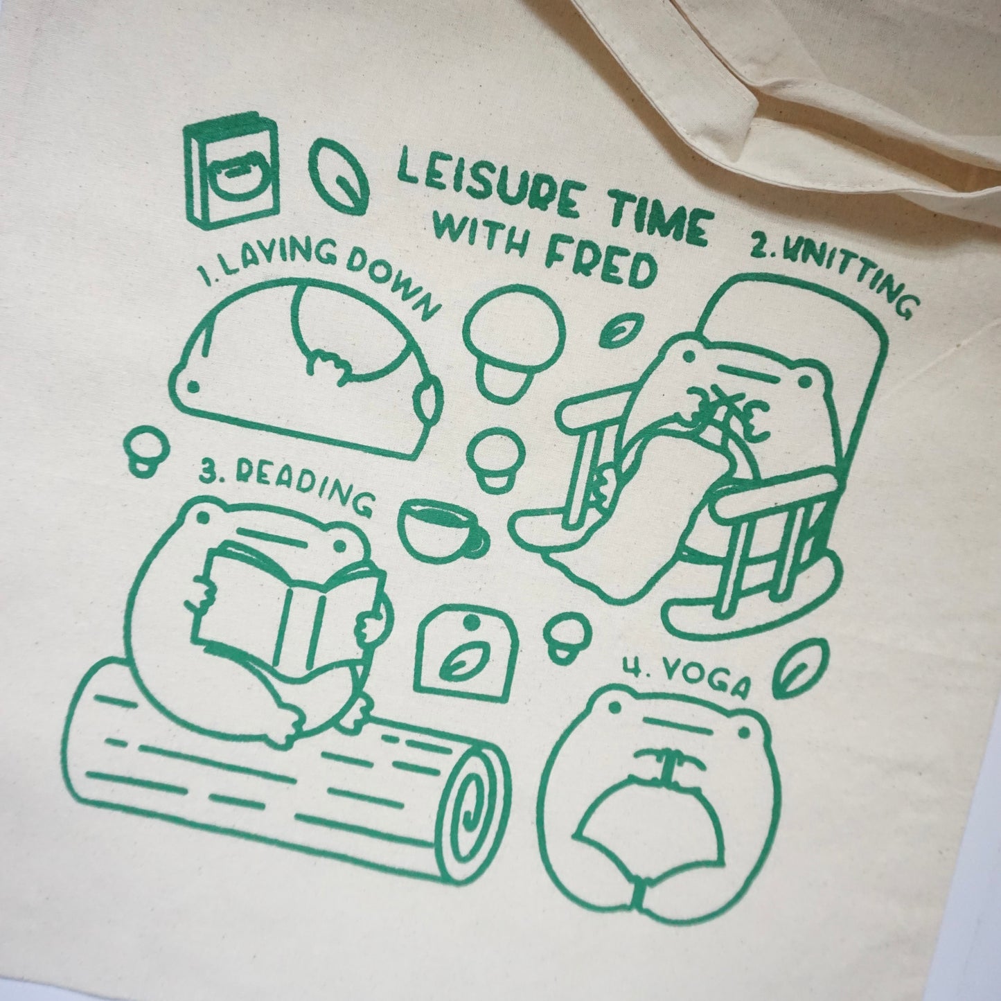 'Leisure Time with Fred' | Screen Printed Cotton Tote Bag