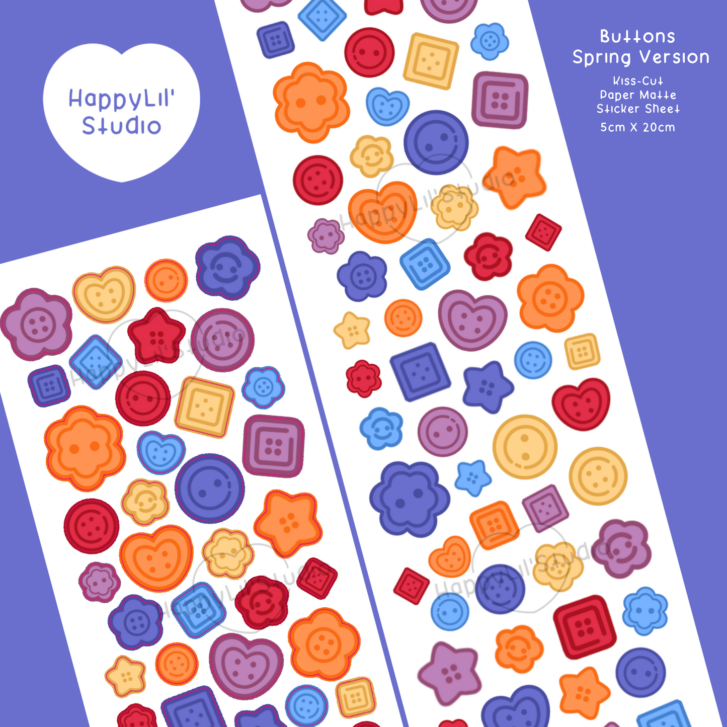 Buttons Paper Matte Kiss-Cut Deco Sticker Sheet