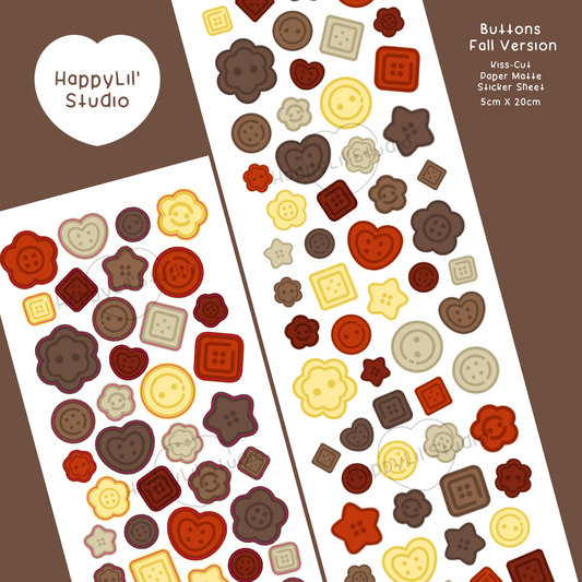 Buttons Paper Matte Kiss-Cut Deco Sticker Sheet