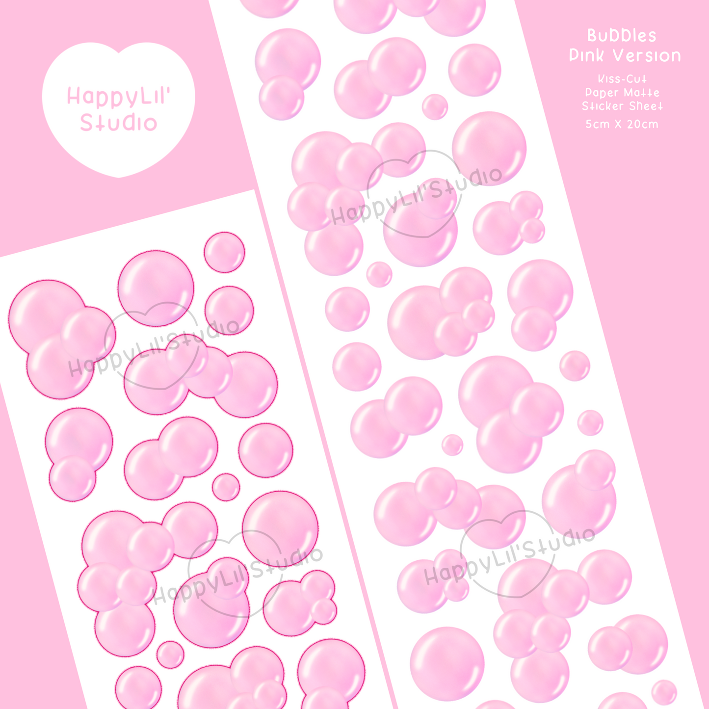 Bubbles Paper Matte Kiss-Cut Deco Sticker Sheet