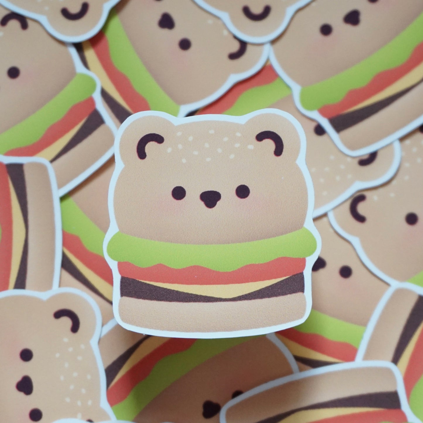 Pudding Burger Soft Matte Vinyl Die-Cut Sticker