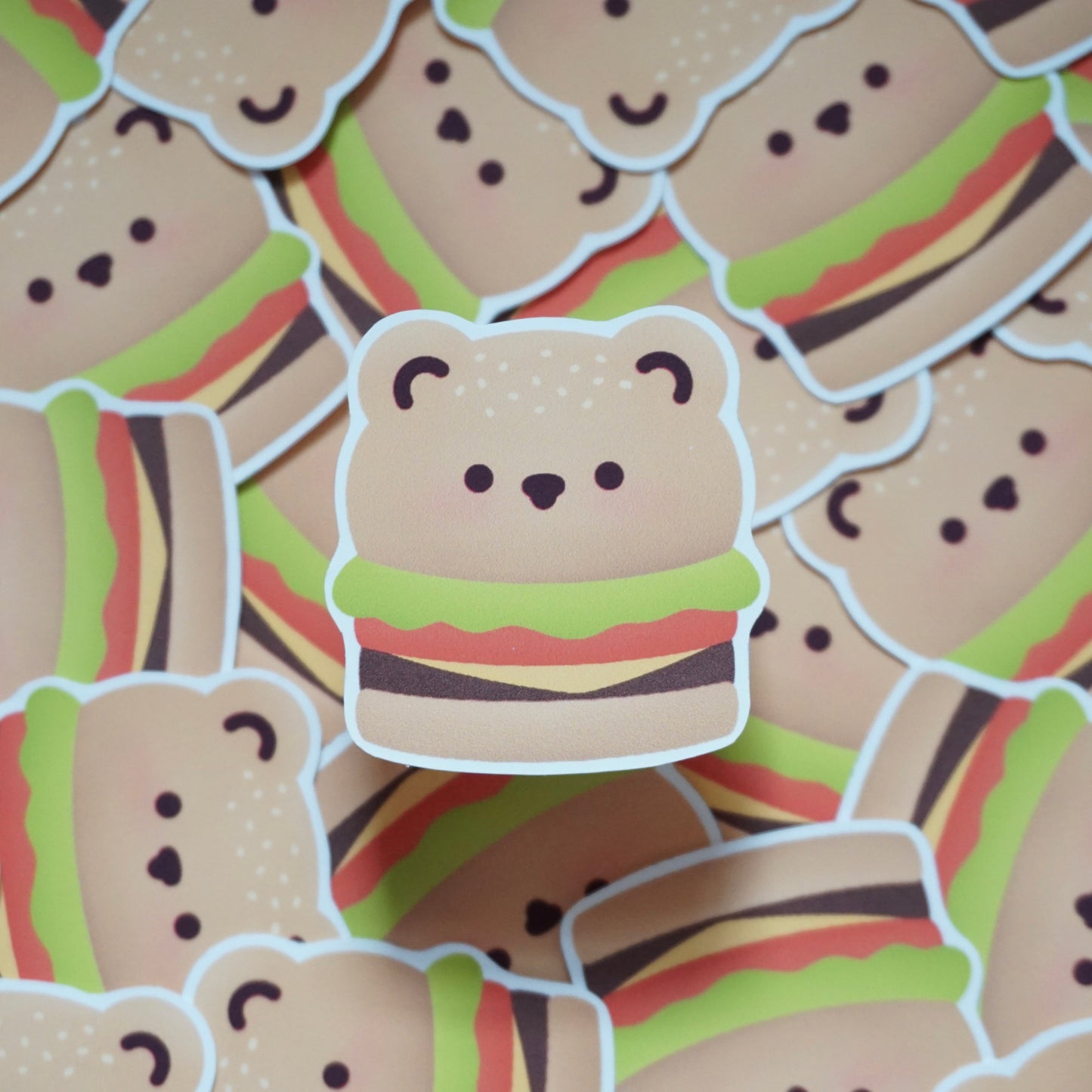 Pudding Burger Soft Matte Vinyl Die-Cut Sticker