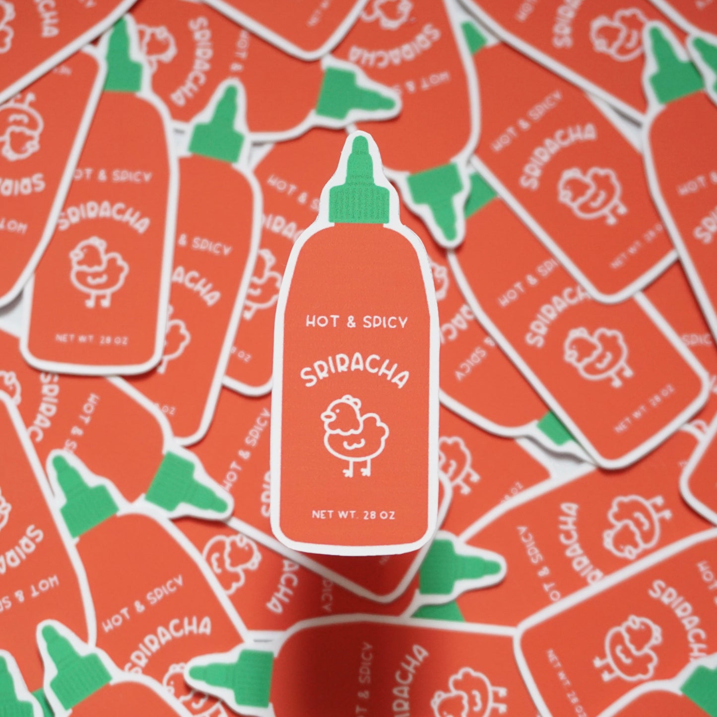 Sriracha Bottle Soft Matte Vinyl Die-Cut Sticker