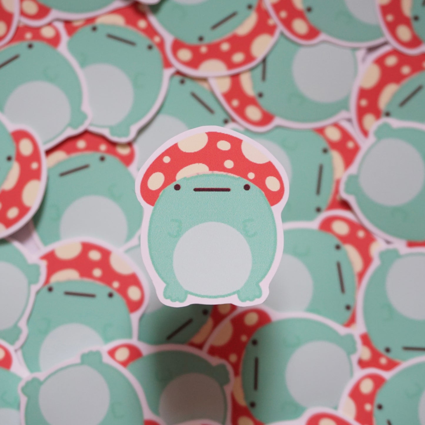 Fred Wearing Mushroom Hat Soft Matte Vinyl Die-Cut Sticker