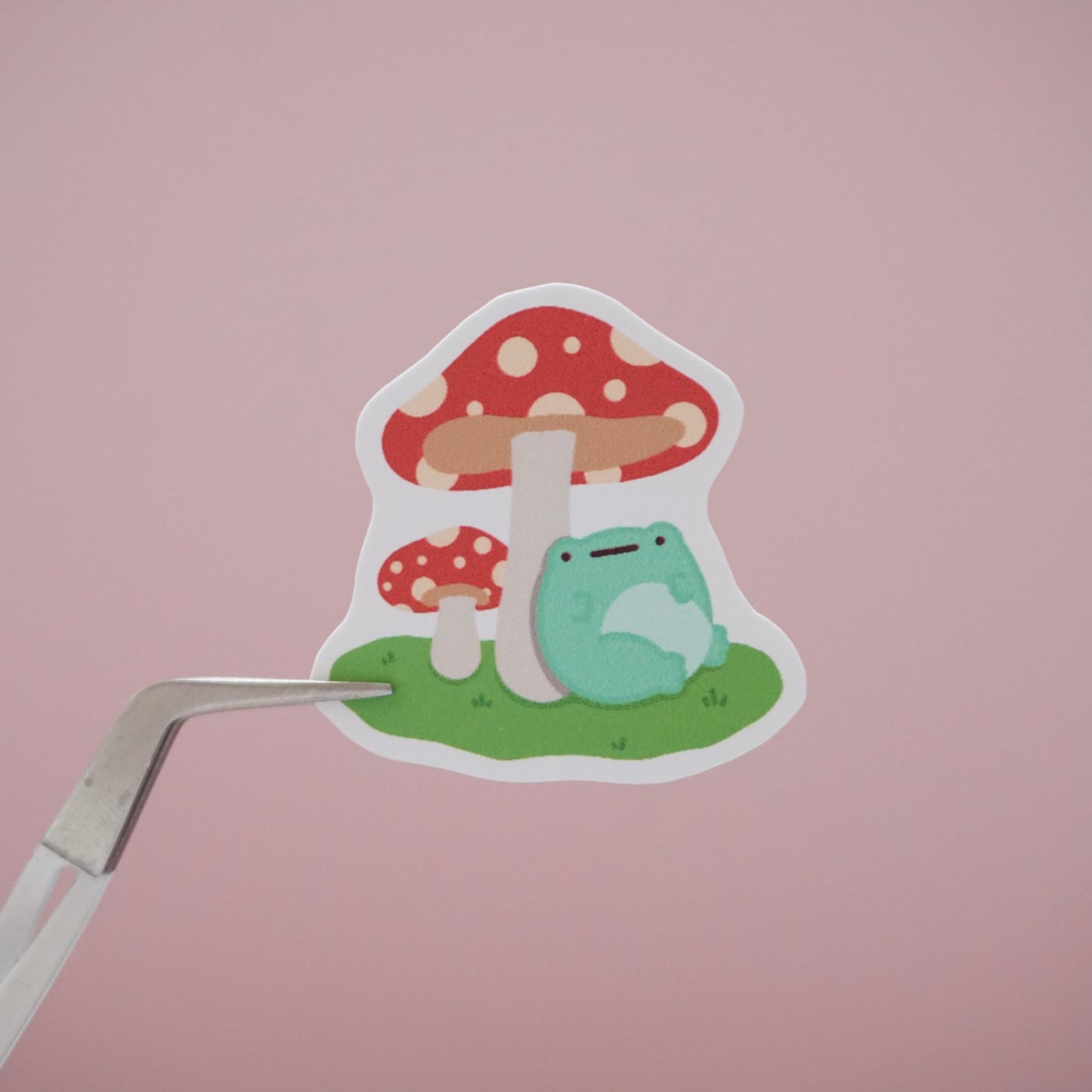 Fred Sitting with Mushroom Soft Matte Vinyl Die-Cut Sticker