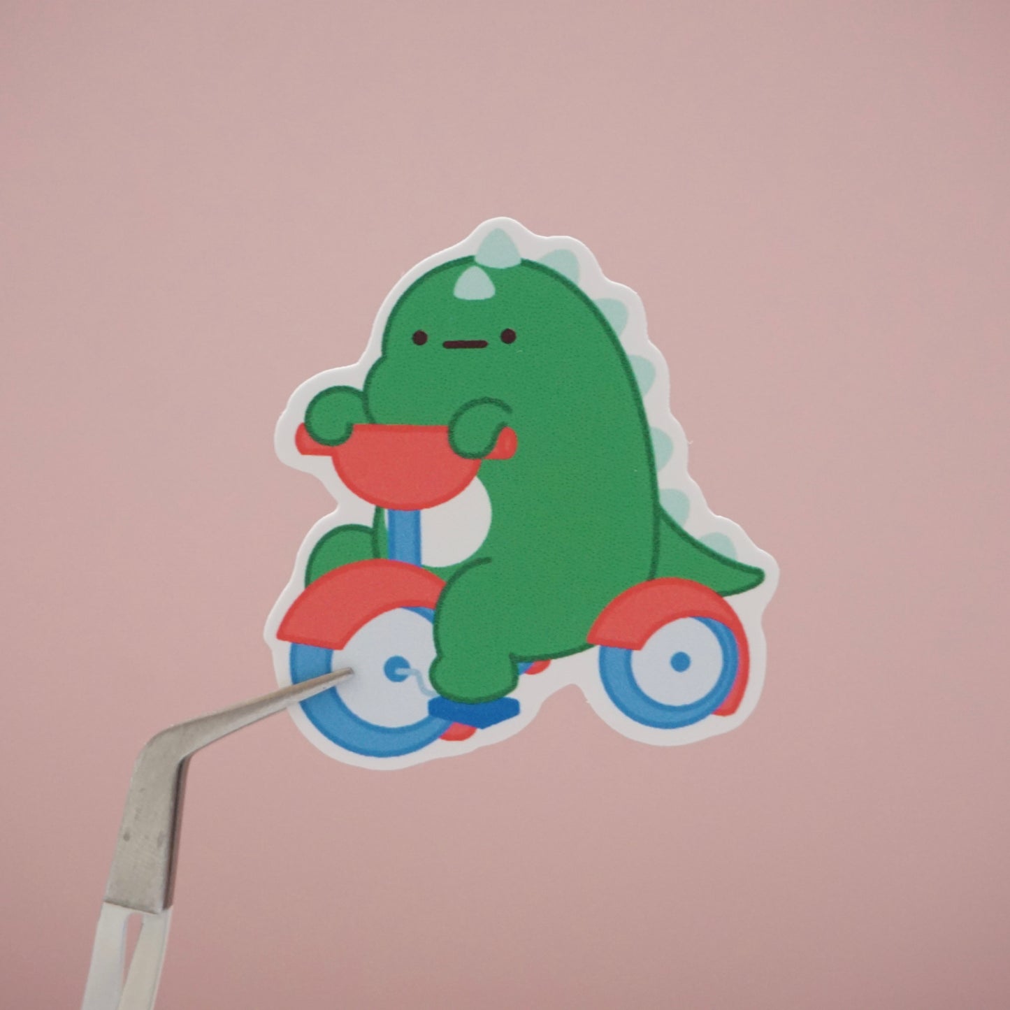 Domino Riding Tricycle Soft Matte Vinyl Die-Cut Sticker