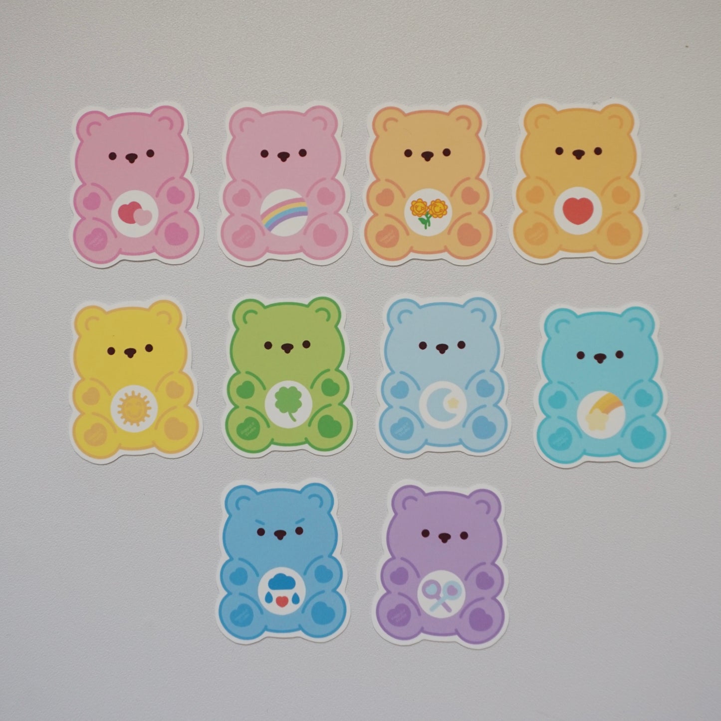 HappyLil'Bears Soft Matte Vinyl Die-Cut 10 Full Set Sticker Pack