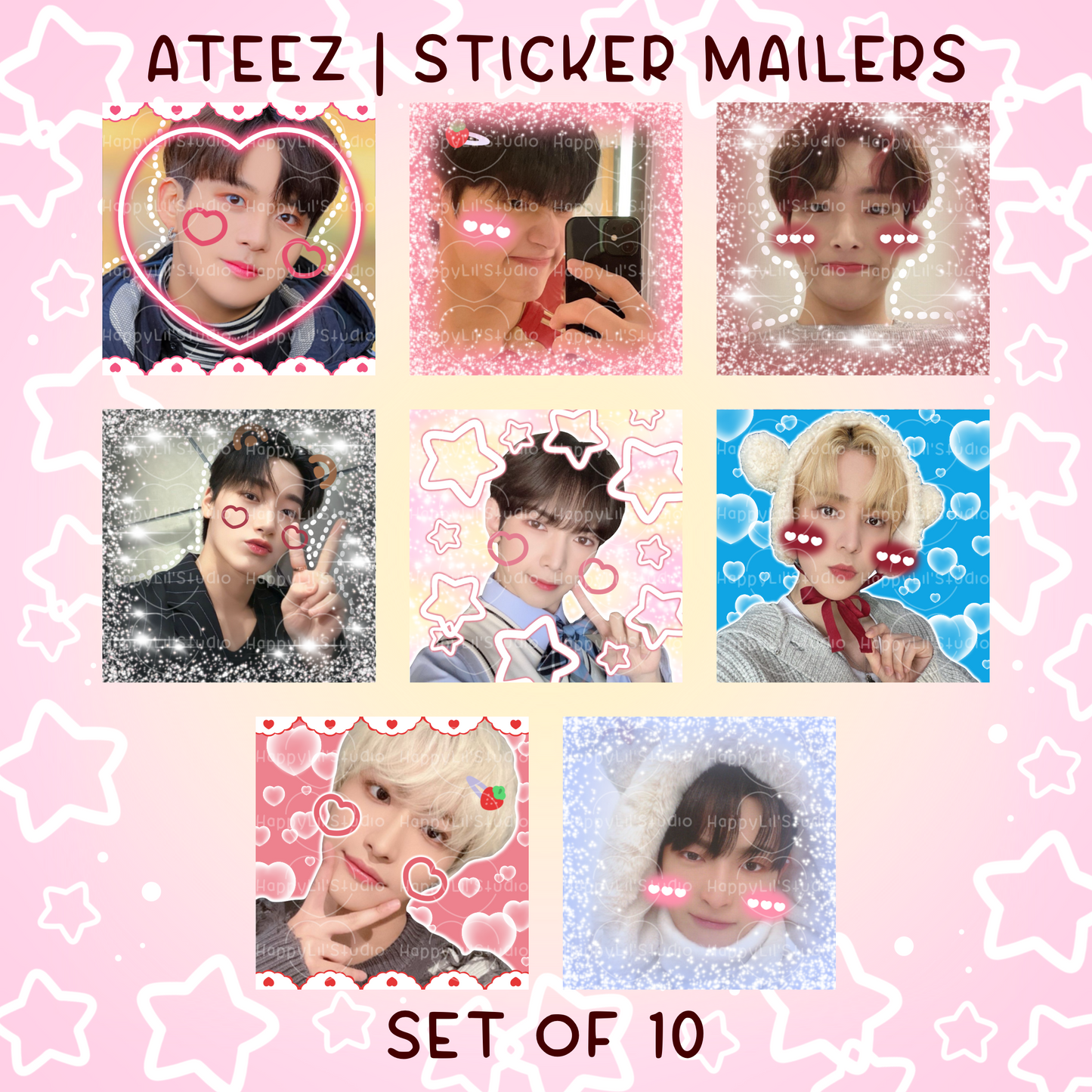 ATEEZ Sticker Mailers | Set of 10 | Kpop Stickers