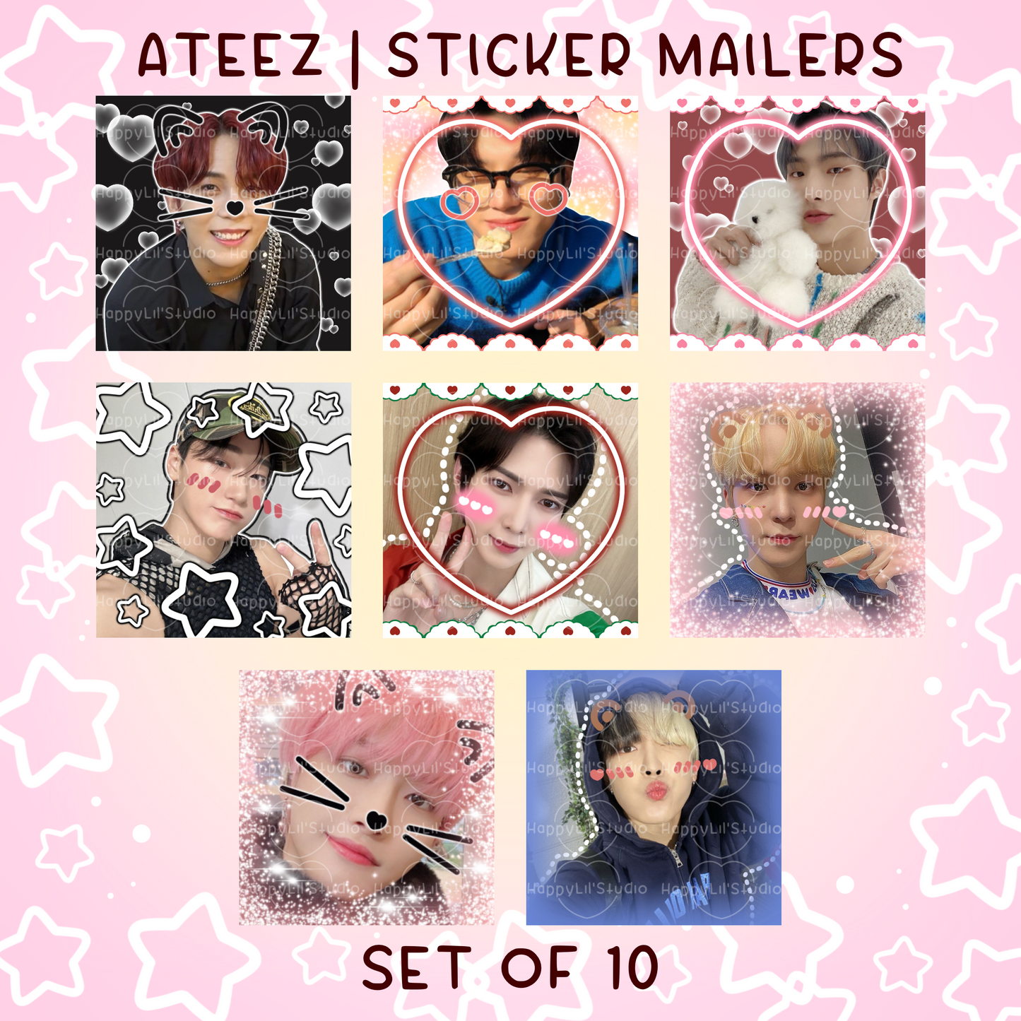 ATEEZ Sticker Mailers | Set of 10 | Kpop Stickers