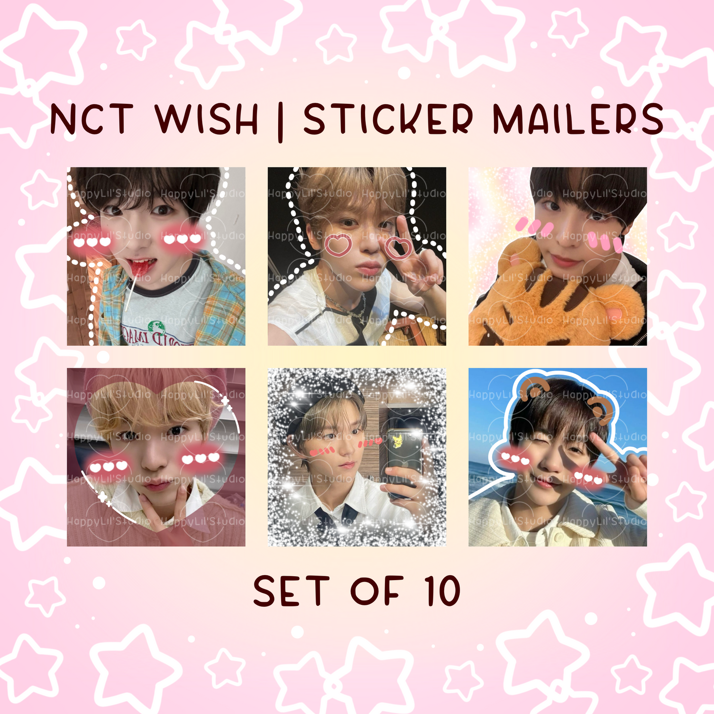 NCT WISH Sticker Mailers | Set of 10 | Kpop Stickers