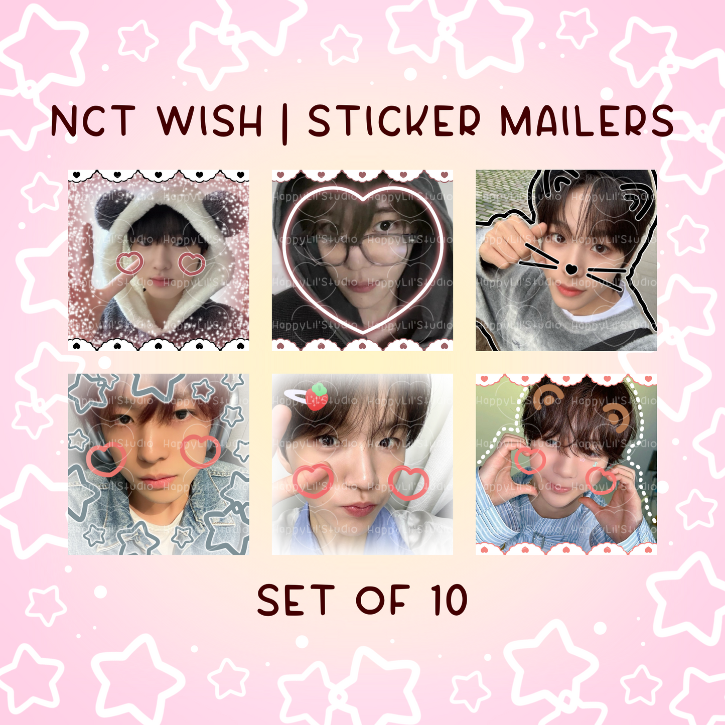 NCT WISH Sticker Mailers | Set of 10 | Kpop Stickers