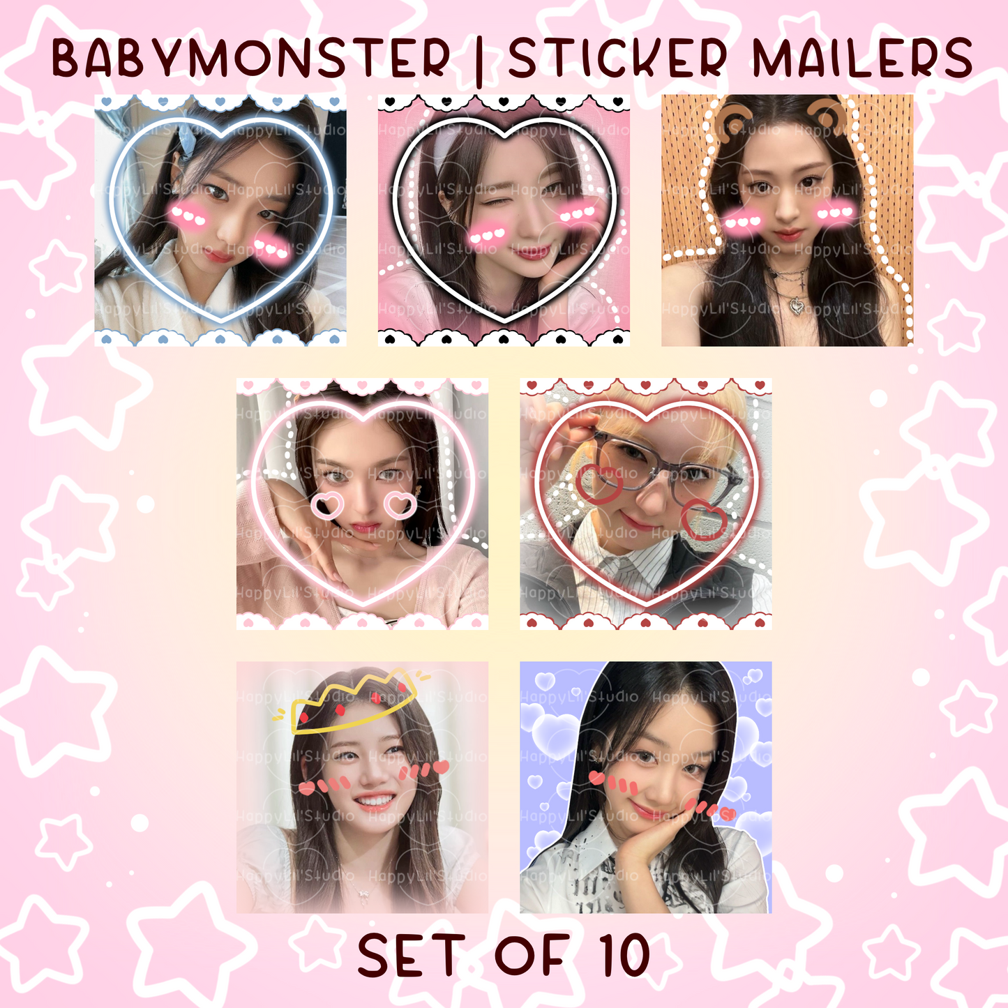 BABYMONSTER Sticker Mailers | Set of 10 | Kpop Stickers