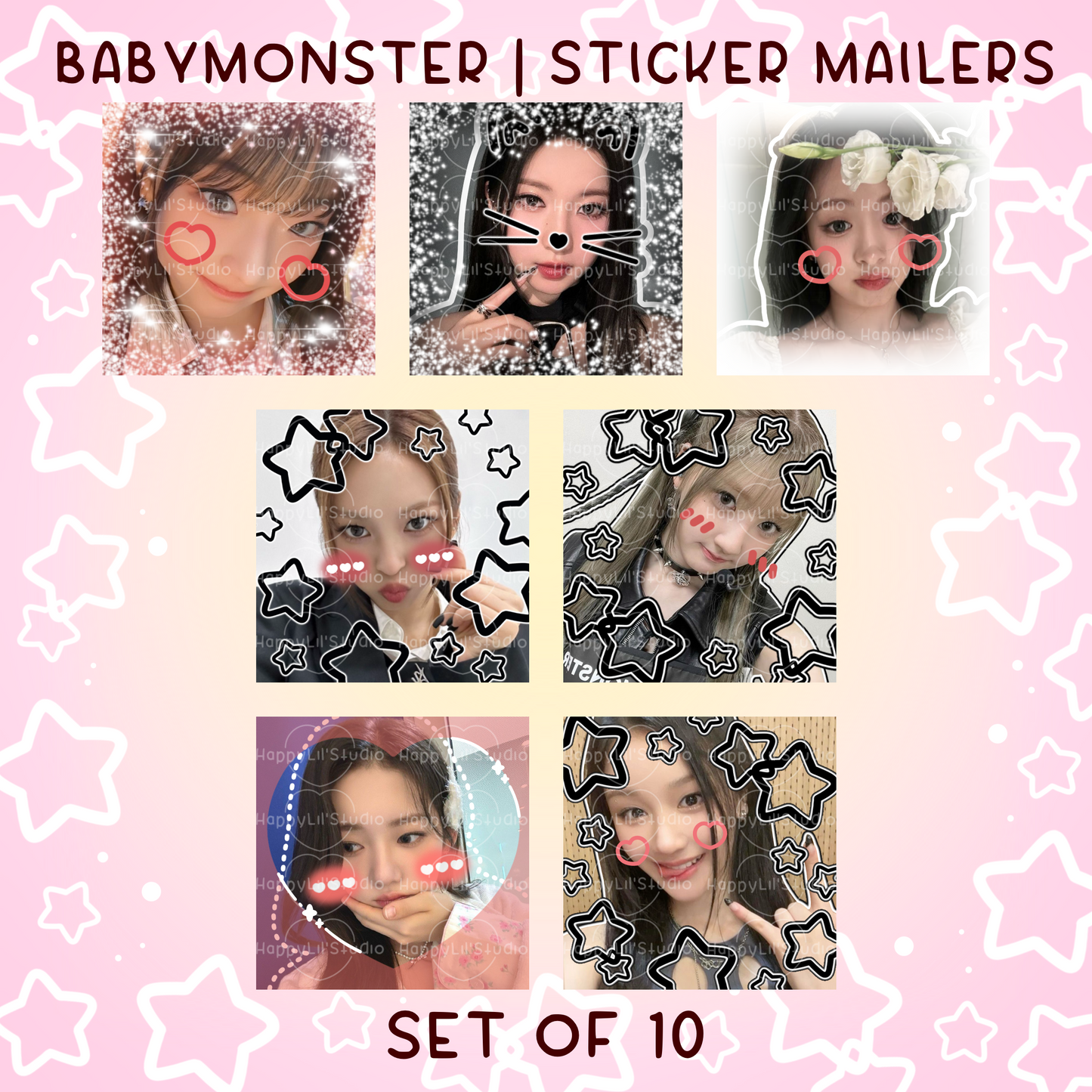 BABYMONSTER Sticker Mailers | Set of 10 | Kpop Stickers