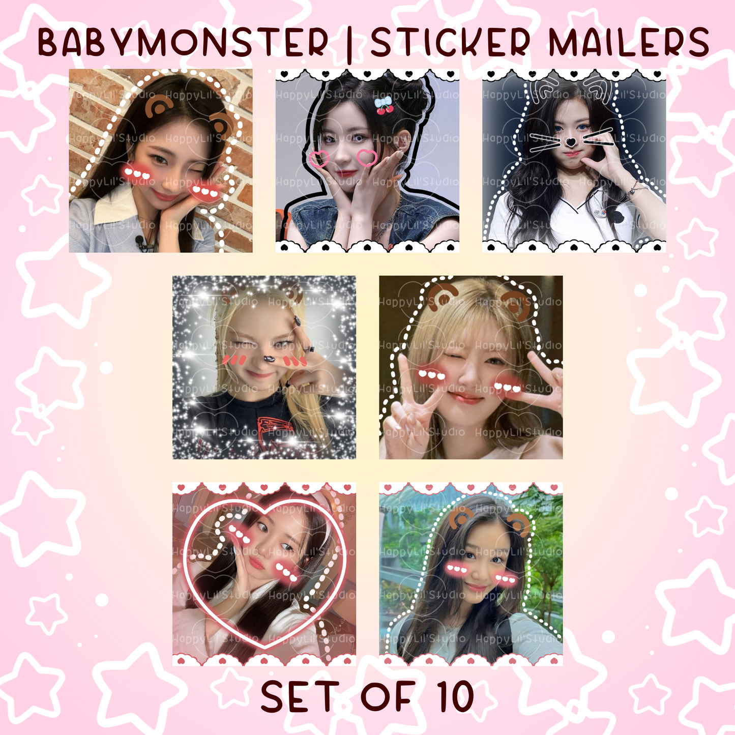 BABYMONSTER Sticker Mailers | Set of 10 | Kpop Stickers